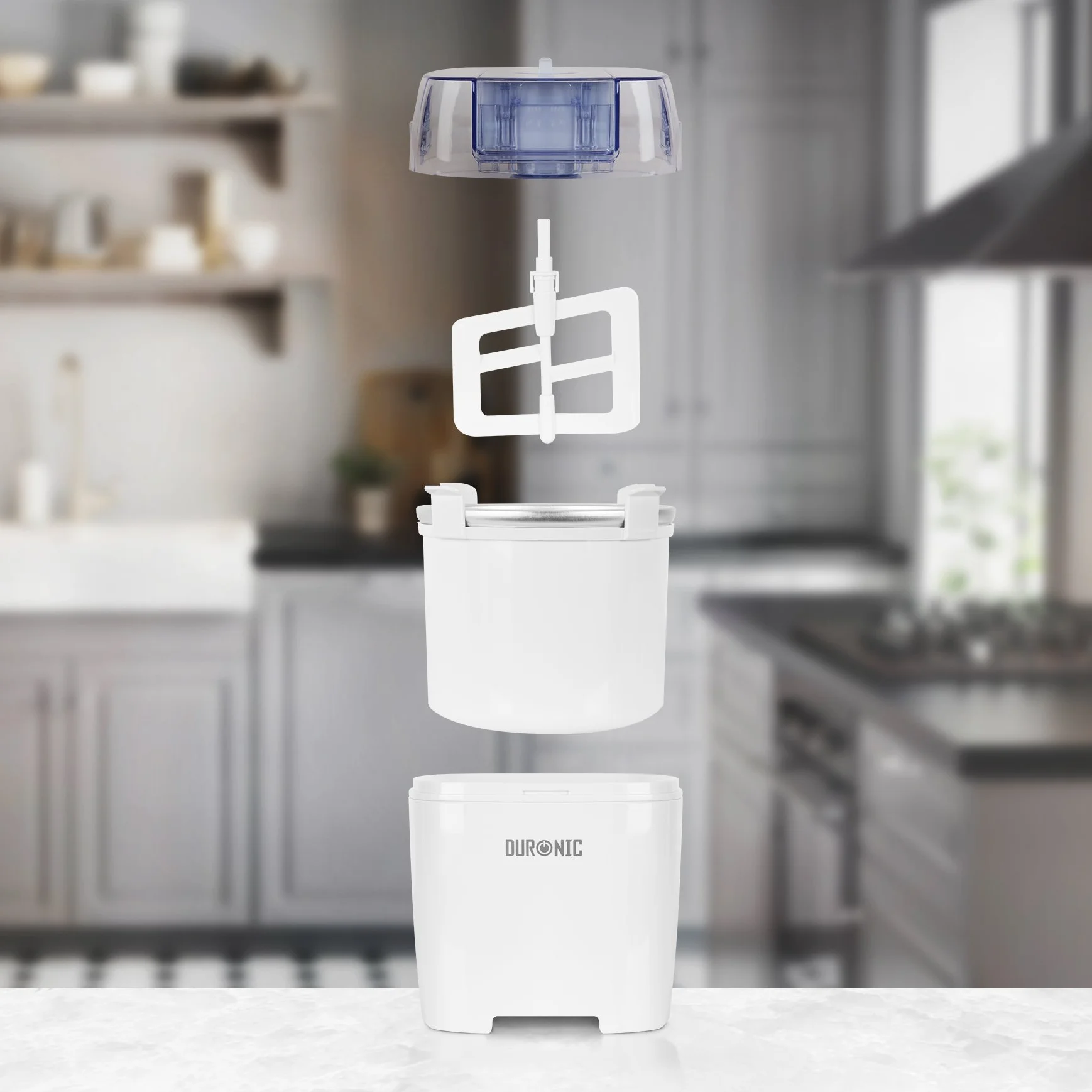Duronic IM540 Heladera con bol de congelación de 1.5L para hacer helados en 15 a 30 min | Gran potencia | Incluye pala y accesorios | Desmontable y facil de limpiar | Helados caseros sorbete y yogur