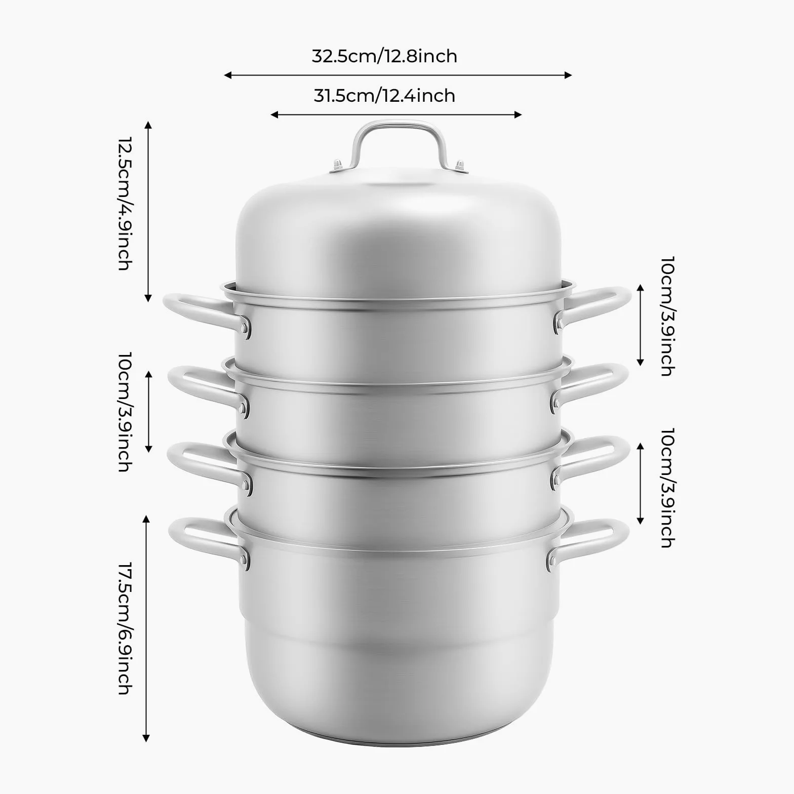 Vaporera de acero inoxidable de 5 capas, 9 L, con cubierta de cristal y 3 rejillas de vapor, olla de inducción, olla a presión de inducción, utensilios de cocina para verduras, hervidor de vapor para