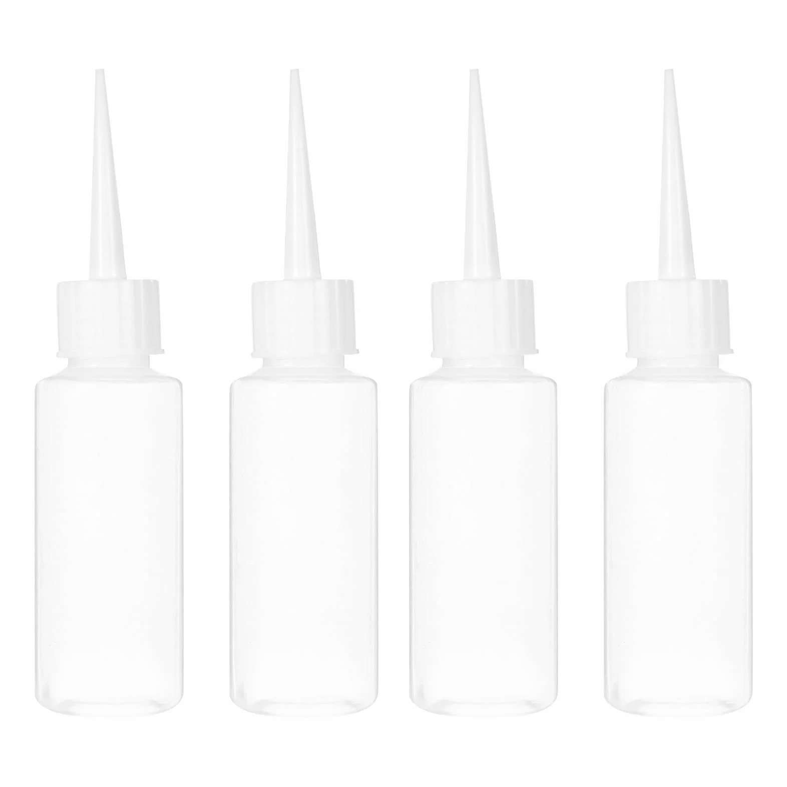 Botellas Dispensadoras de Pegamento de 50ml de Polietileno Blanco, Paquete de 4 Unidades, para Dosificación Precisa en Proyectos DIY y Fábricas