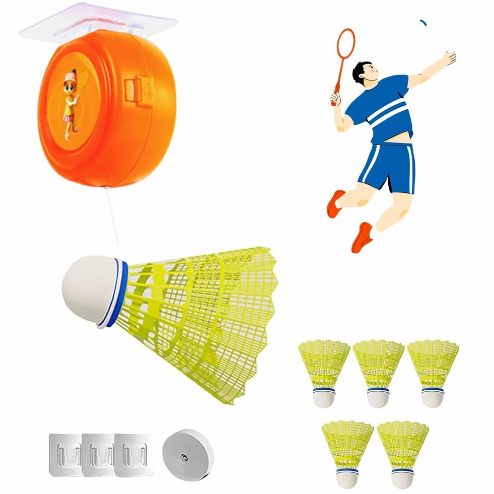 Entrenador de bádminton para bádminton portátil, para entrenamiento de bádminton bádminton para un solo jugador, entrenador de rebote de bádminton, dispositivo de autoaprendizaje para canchas de