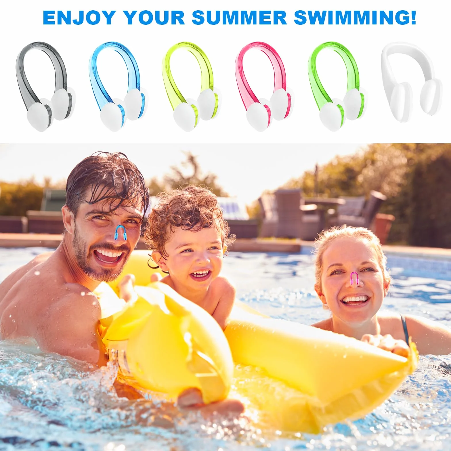 6 Piezas Pinzas de Nariz para Natación, Clip Impermeable de Silicona para Adultos y Niños