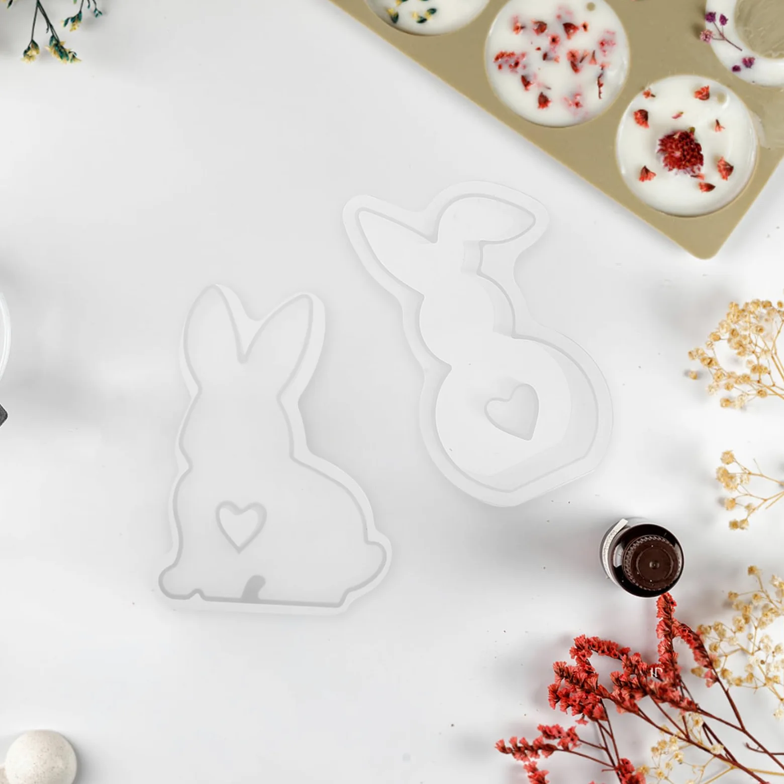 Operitacx 18piezas Molde De Silicona Para Velas De Conejo Para Decoración De Pascua Velas Aromáticas y Manualidades Casa