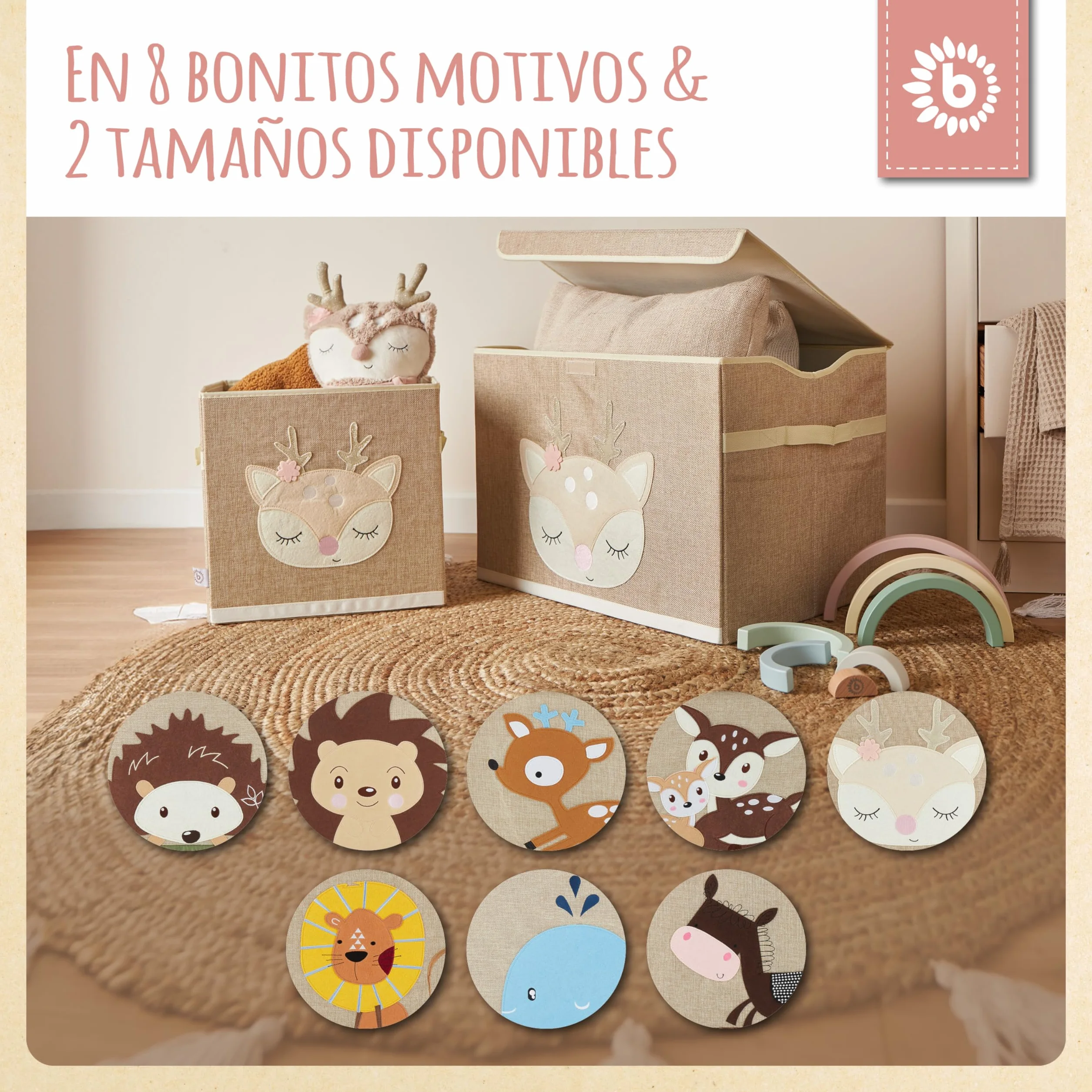 BIECO Caja de almacenamiento plegable 65 L 36 x 36 x 51 cm para niños
