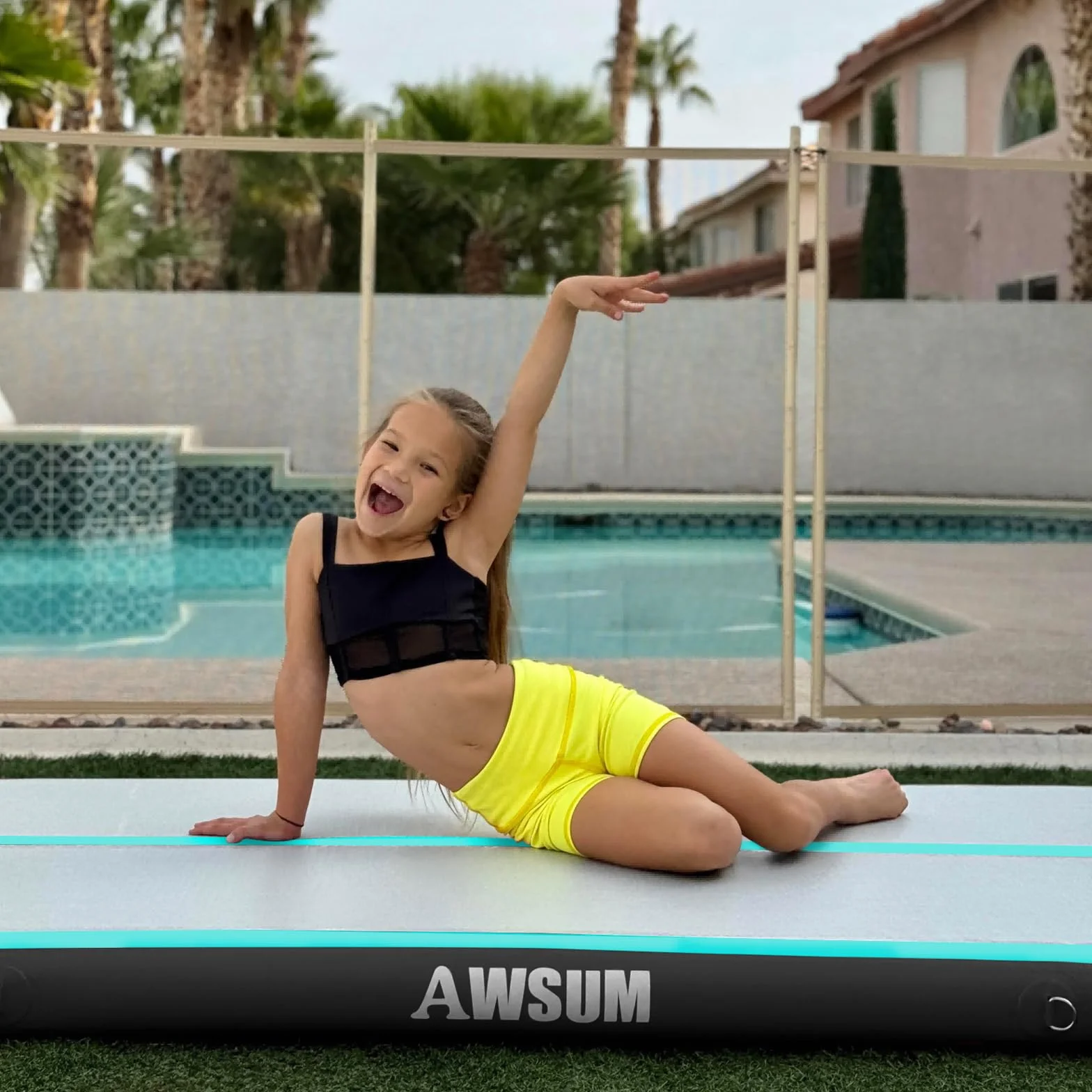AWSUM Esterilla de gimnasia hinchable 10/20 cm Air Tumbling Track Fitness Yoga Taekwondo