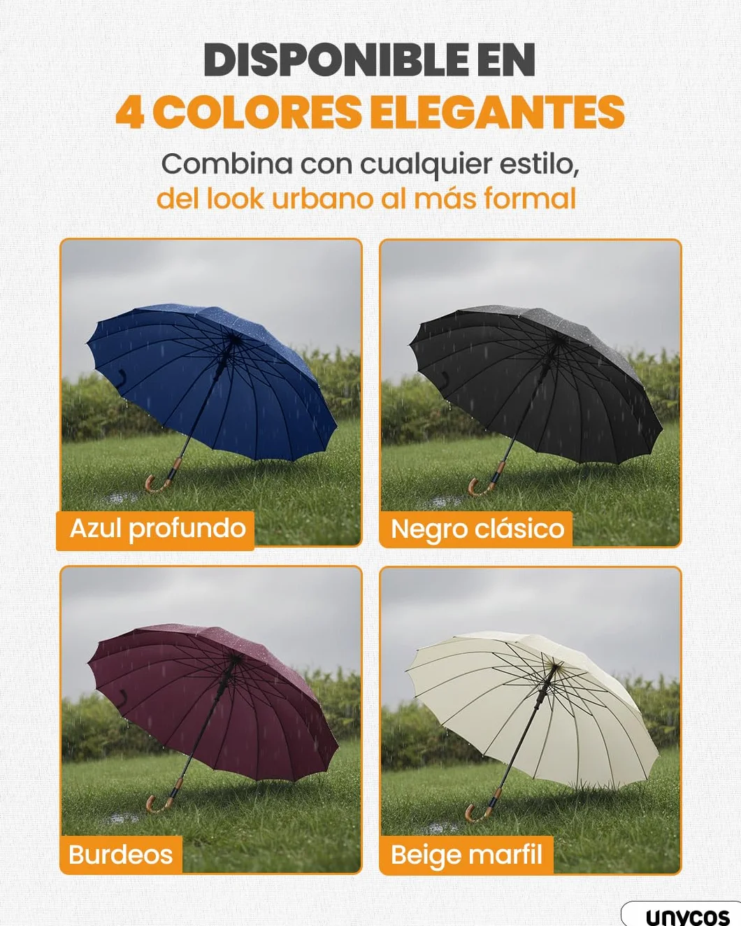 Paraguas Resistente al Viento Automático Impermeable para 2 Personas