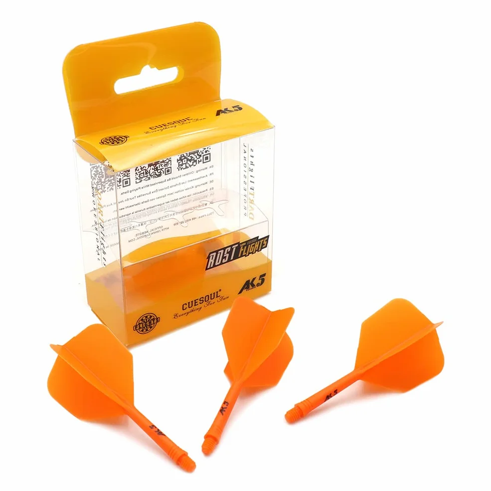 CUESOUL Rost Eje de dardo Integrado y Plumas estándar, Juego de 3 Piezas
