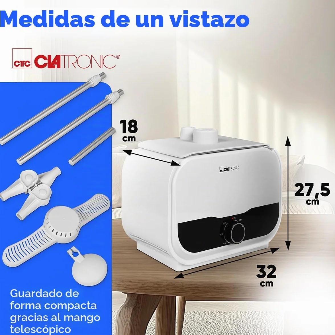 Clatronic® plancha camisas | para camisas, blusas y pantalones sin arrugas | sustituye a la plancha o al centro de planchado a vapor | maniquí de planchado con 1200 vatios de gran potencia | HBB 3734