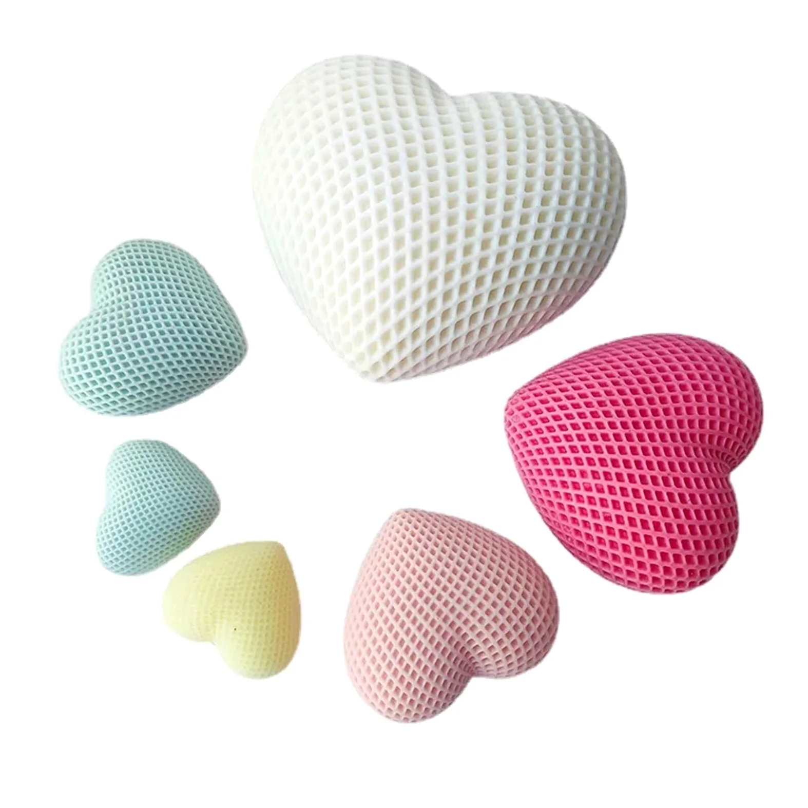 Molde de silicona para velas, Molde de vela corazón amor silicona 3D for manualidades chocolate y jabón resina DIY(M)