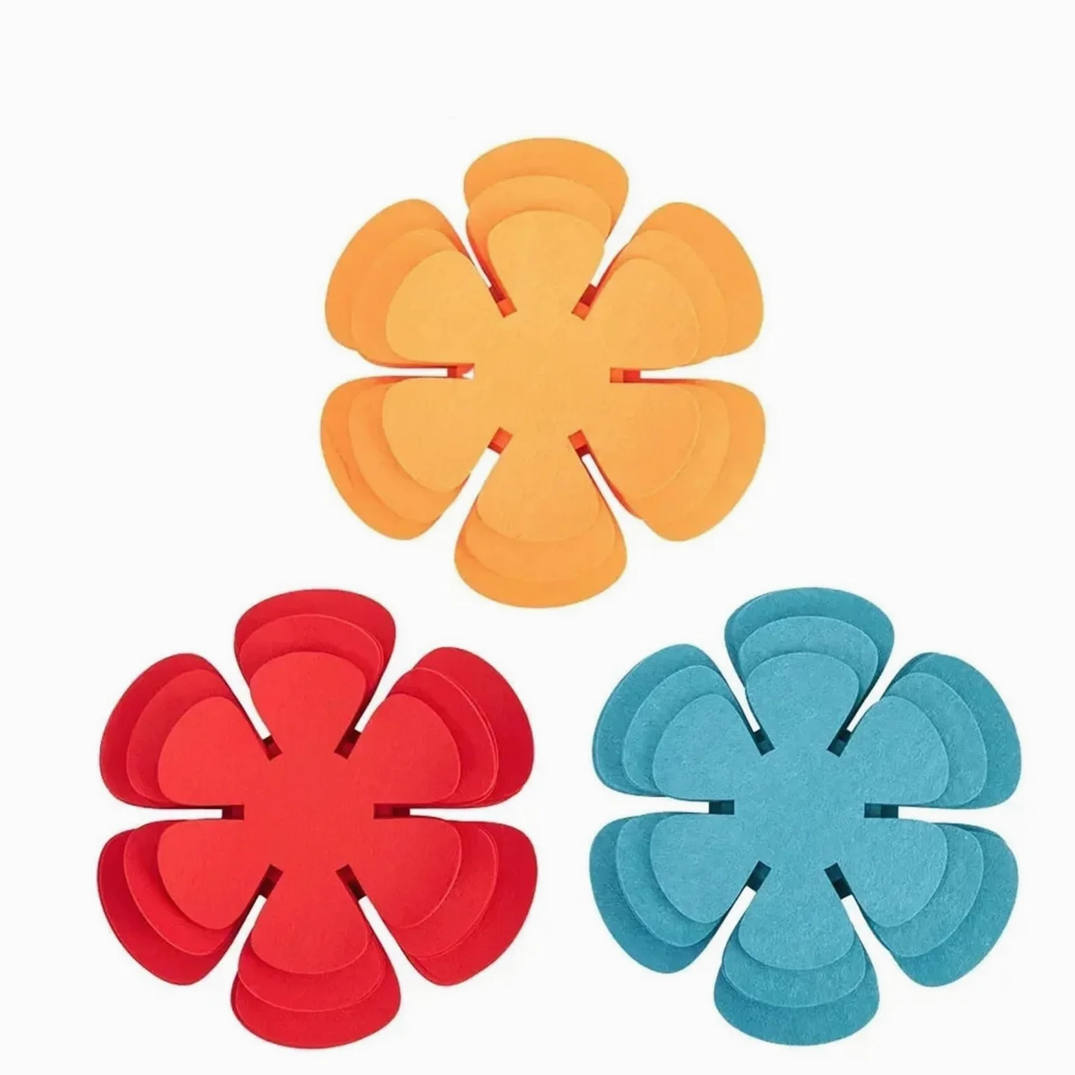 Almohadilla Aislante para Vajilla Juego de 3 Protectores de Fieltro for sartenes, antiarañazos, antiadherentes, for Proteger los Utensilios de Cocina(Lake Blue)