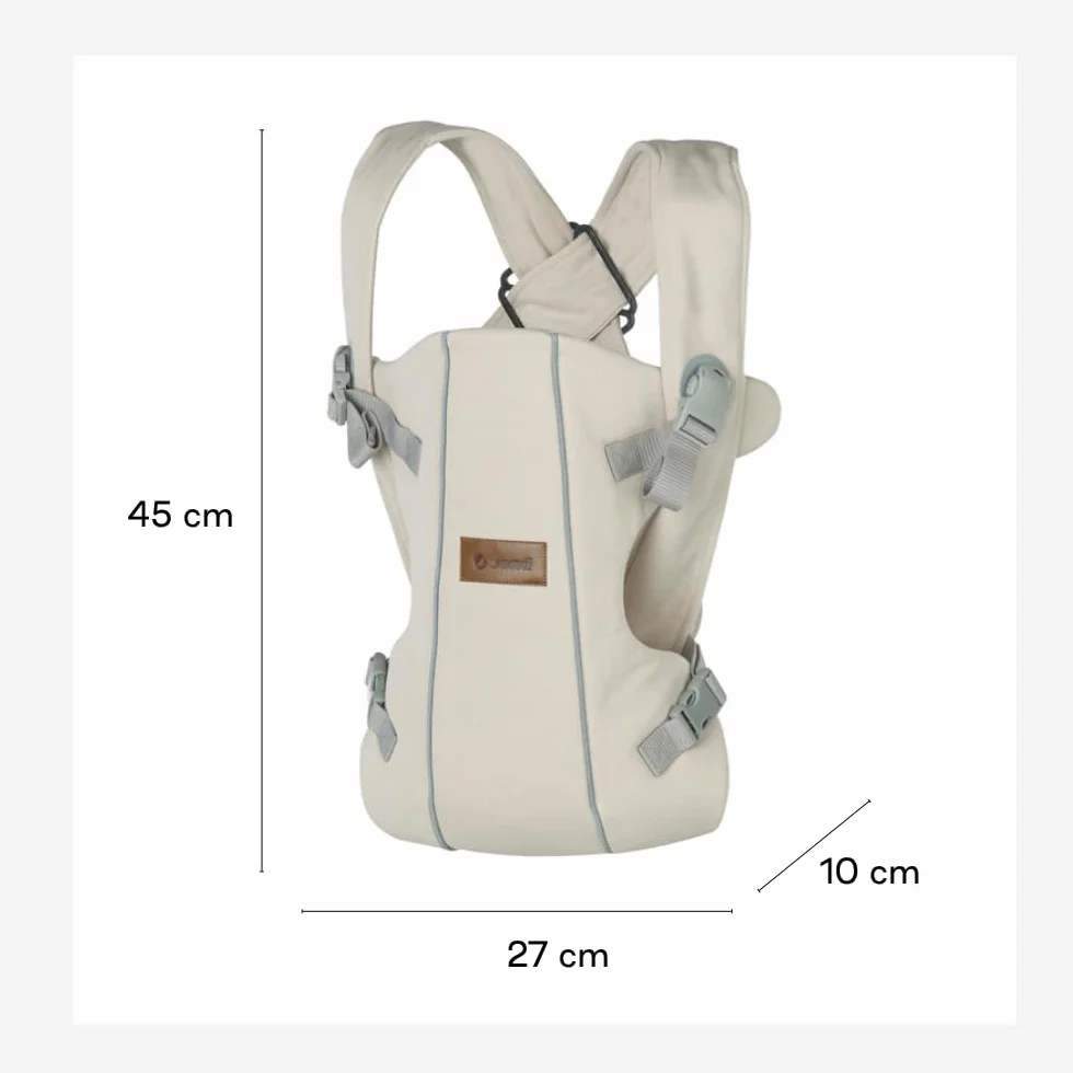 Jané Dual Mochila Portabebé Ergonómica, 3,5-15 kg, 3 Posiciones, Transpirable, Beige