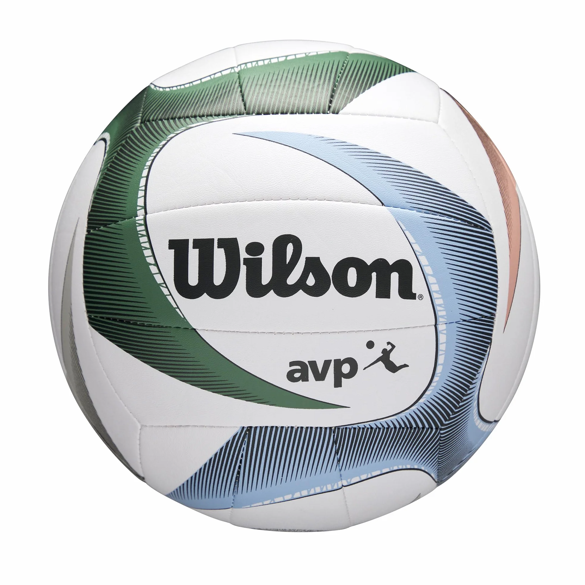 Wilson Balón de Baloncesto AVP PX Tamaño Oficial Blanco/Azul/Verde TPU Sostenible