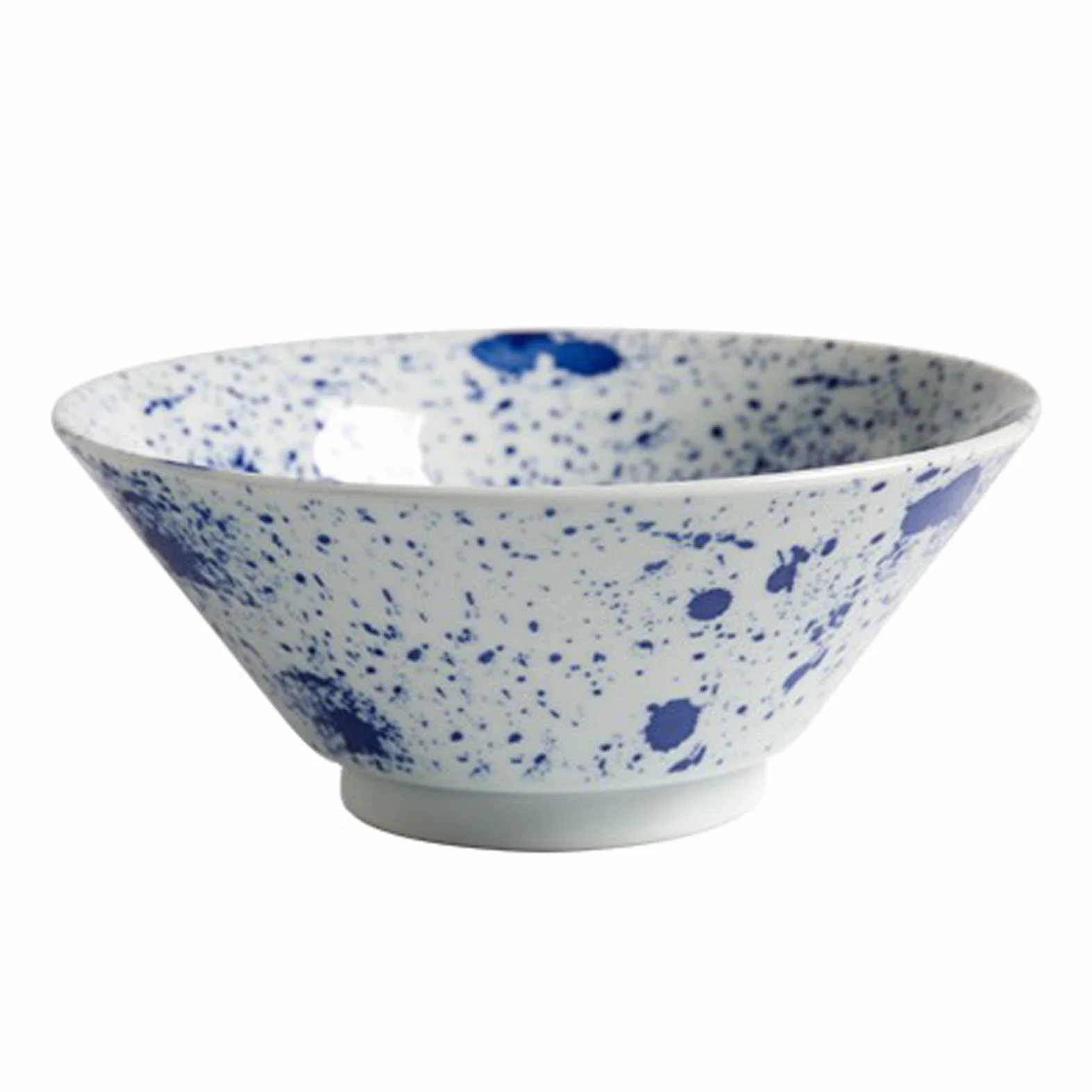 Tazón de cerámica para Ramen, tazón Multiusos de Porcelana Fina para Sopa, Cereales, arroz, Udon y soba, tazón japonés Grande para Fideos, Azul y Blanco