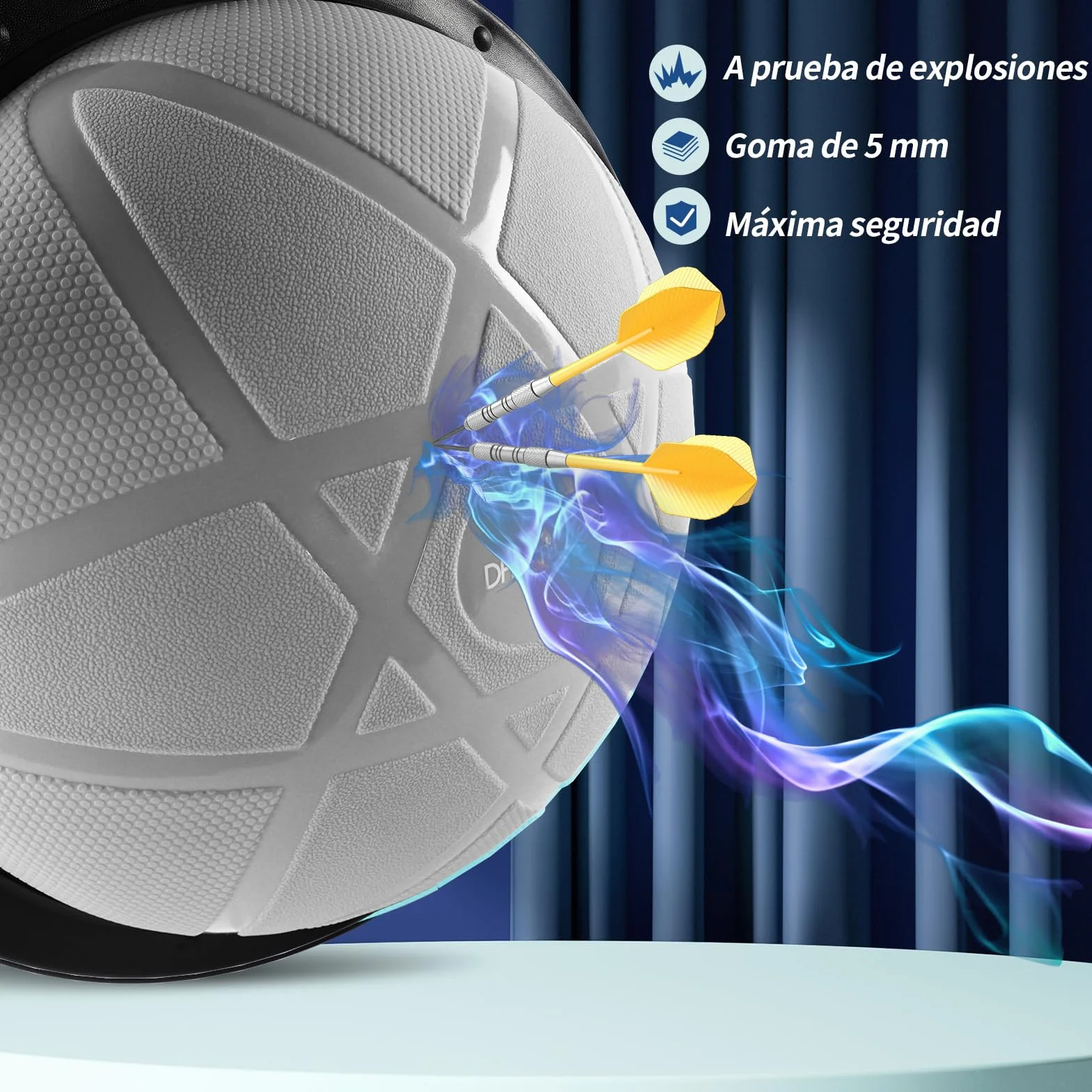 DH FitLife Pelota de equilibrio yoga 60 x 22 cm 200 kg media pelota de gimnasia con bomba y bandas
