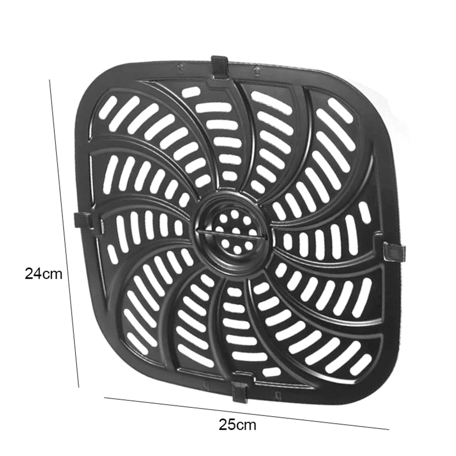 Genérico 1 Bandeja de Repuesto for freidora de Aire. | 24x25cm, protectores de esquinas, multiusos, fácil de limpiar