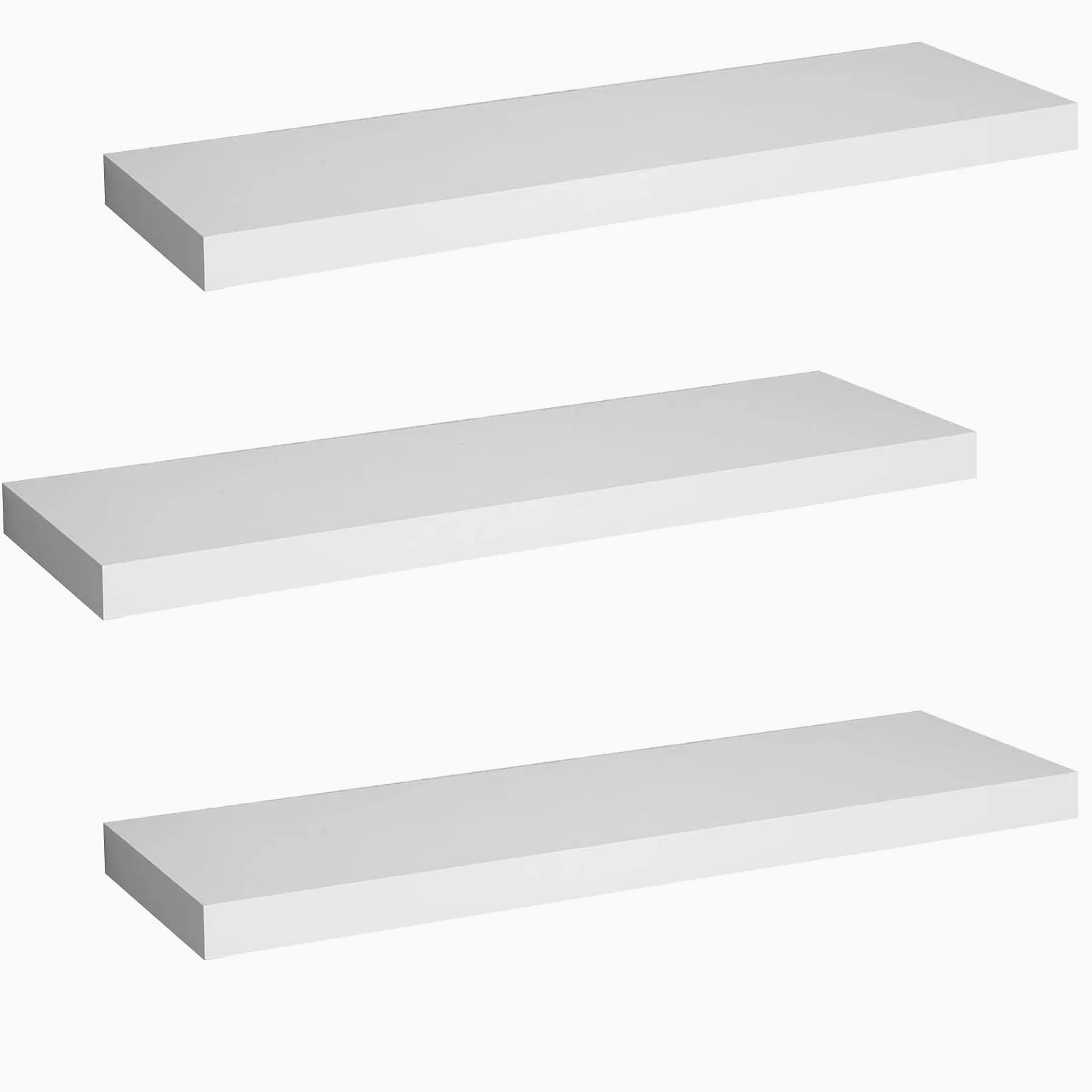 WOLTU Estanteria Pared Flotante, Juego de 3 Estante Pared de Madera de MDF, para Salón, Cocina, Pasillo, Blanco RG9368ws-3