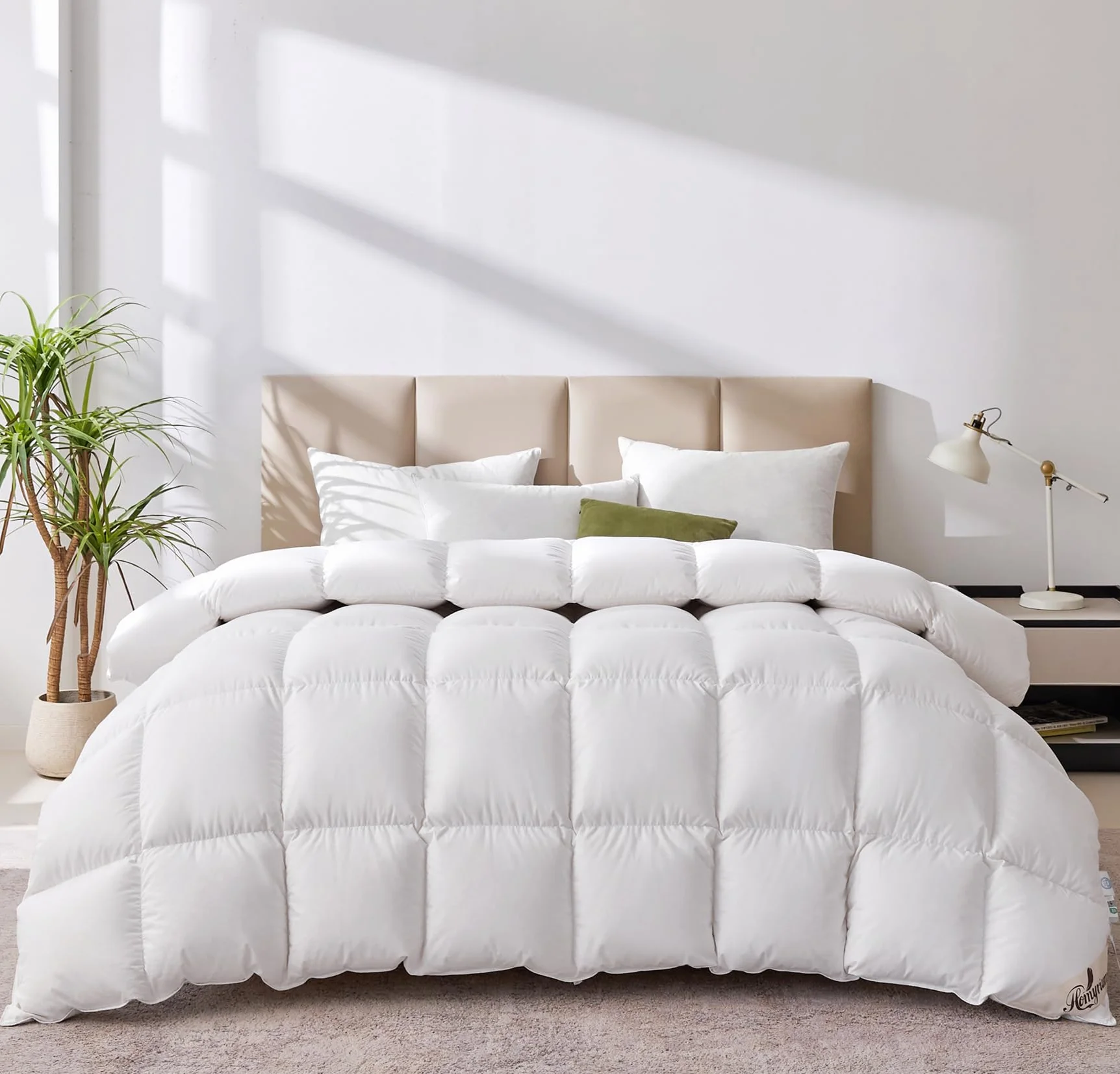 Homyrium Edredon Cama 180 de Plumón Edredón Relleno Nordico Cama 180 de Plumas 260x240cm para Todas Las Estaciones Peso del Relleno: 2500g Lavable, Transpirable, Certificado Oeko-Tex y RDS