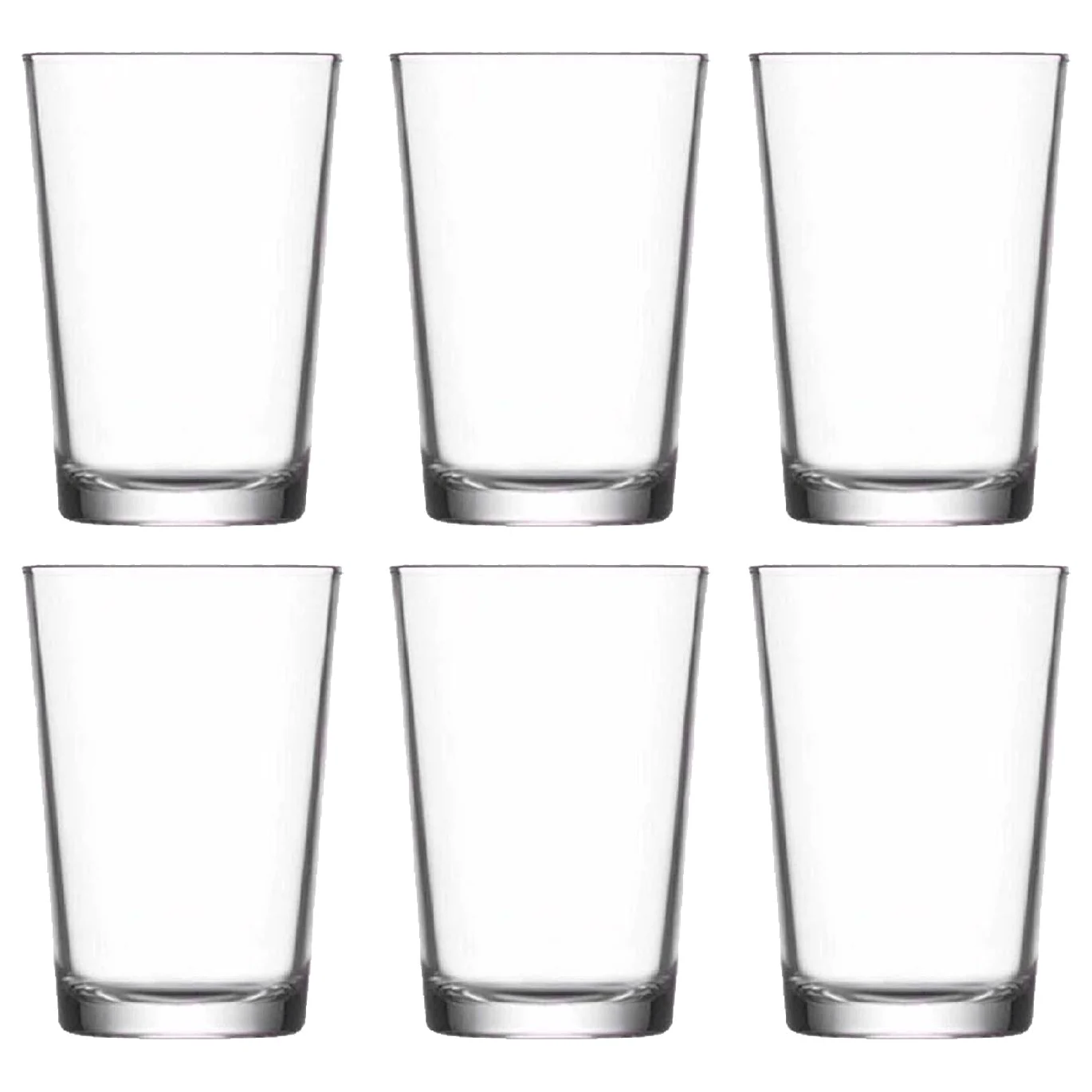 Acan Tradineur - Pack de 6 Caja de 6 Vasos Modelo Lara - Capacidad: 205 ml - Fabricado en Vidrio Resistente - Apto para lavavajillas - Tamaño Aprox: Ø 6,5 x 9,8 cm - 36 Uds Totales
