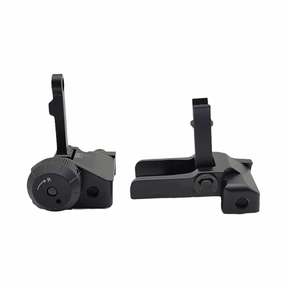 Mira De Hierro Abatible K300 Metálica Doble Apertura Riel 20 Mm Negra