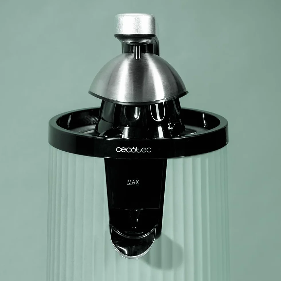 Cecotec Exprimidor Eléctrico de Brazo para Naranjas y Cítricos Xqueeze RetroJuice 600 Green. 600W, Estilo Retro, Filtro de Acero Inoxidable, Cono de Plástico, Palanca para Extraer Pulpa, Antigoteo
