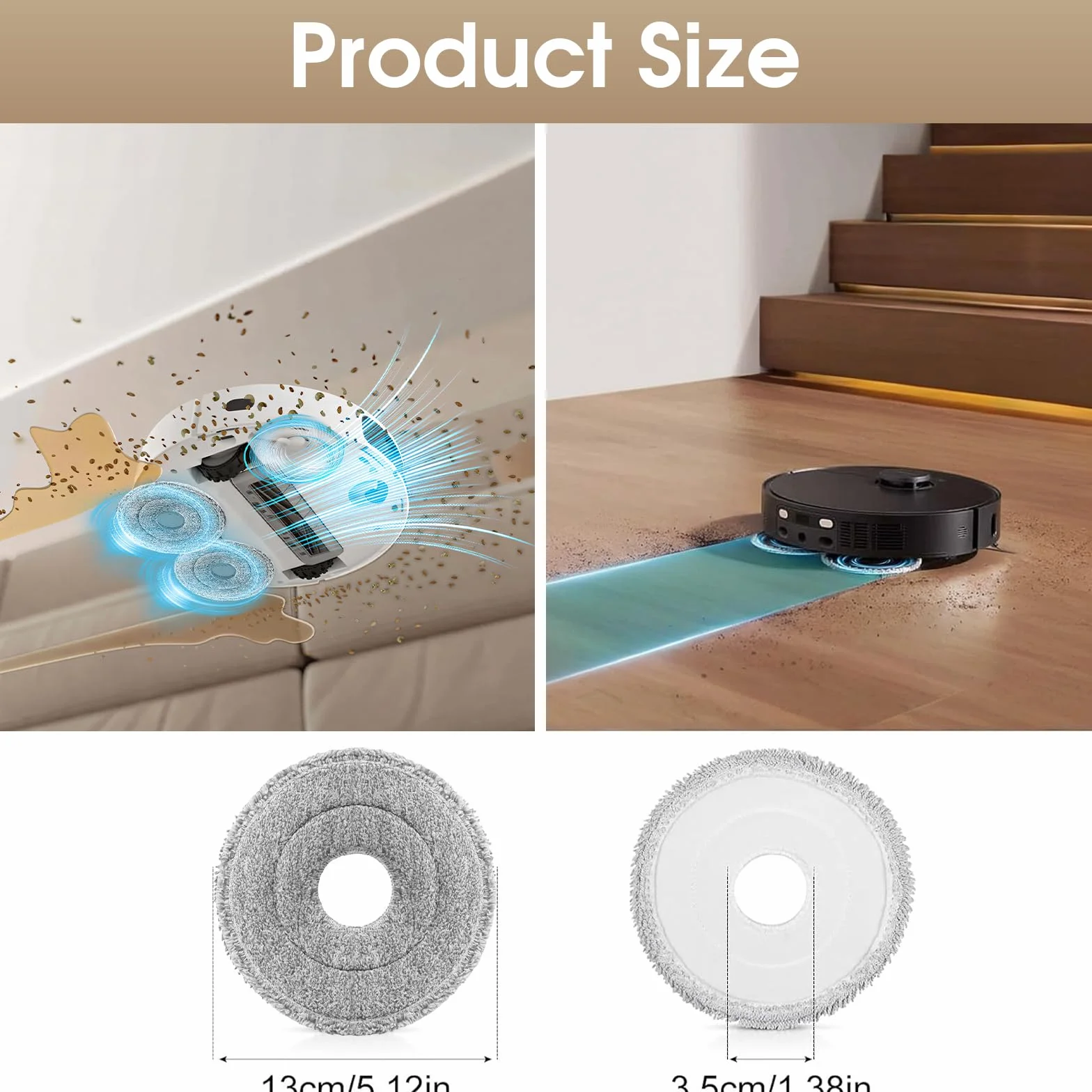 10 Piezas de Paños de Limpieza Compatibles con Robots Aspiradores Dreame L10s Ultra/L10s Pro Ultra Heat/L10 Ultra/L10 Prime/L20 UltraX40 Ultra Complete/Xiaomi X10+X20+/Mova E30E40P50V50 UltraZ60 Ultra