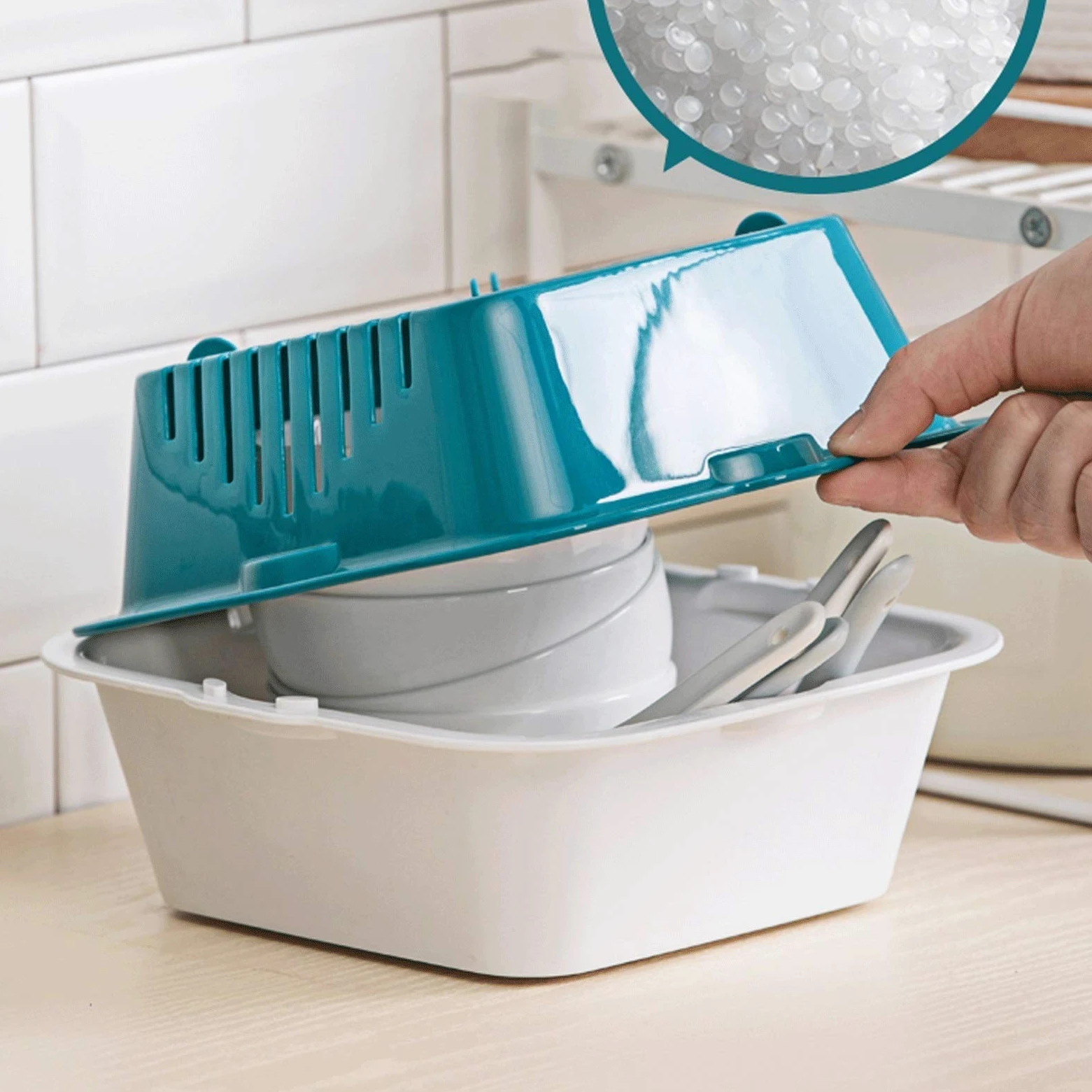 Colador, colador, colador, colador, colador, colador, colador, cesta de drenaje, cesta de drenaje de plástico 2 en 1, cesta cuadrada for frutas y verduras, recipiente de filtro desmontable con gancho