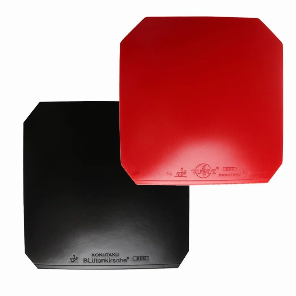 Goma de tenis de mesa Excelente control y fabricación de arco (negro + rojo)