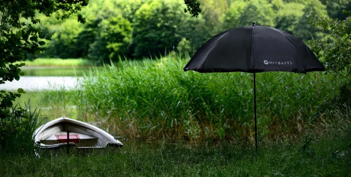 Paraguas de pesca impermeable 240 cm, Negro