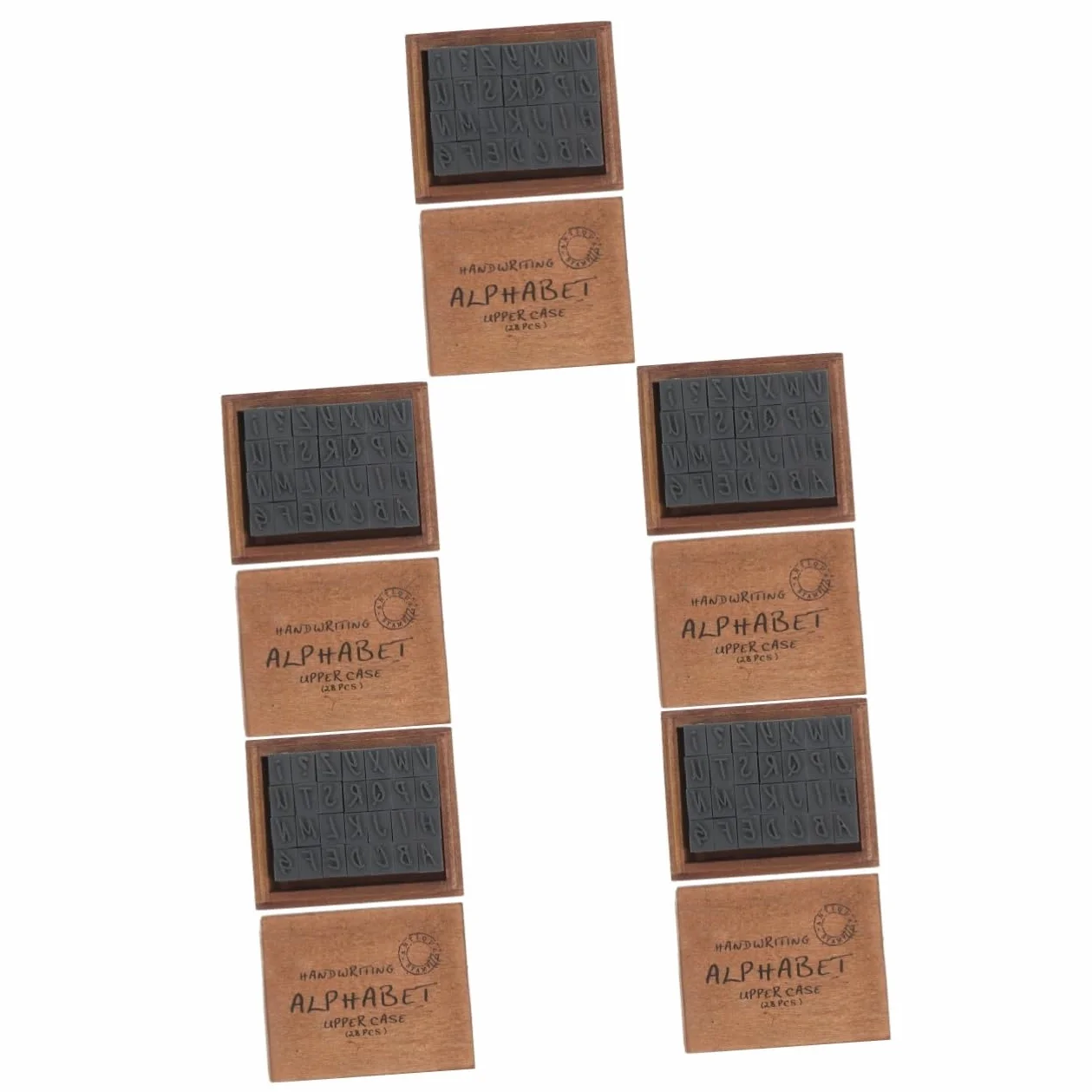 HOMSFOU 5 Juegos Sello de letra vintage Planificador sellos A NOSOTROS nombre estampilla y sello de número de alfabeto de madera sello de madera decorativo pequeño sello kit de estampado