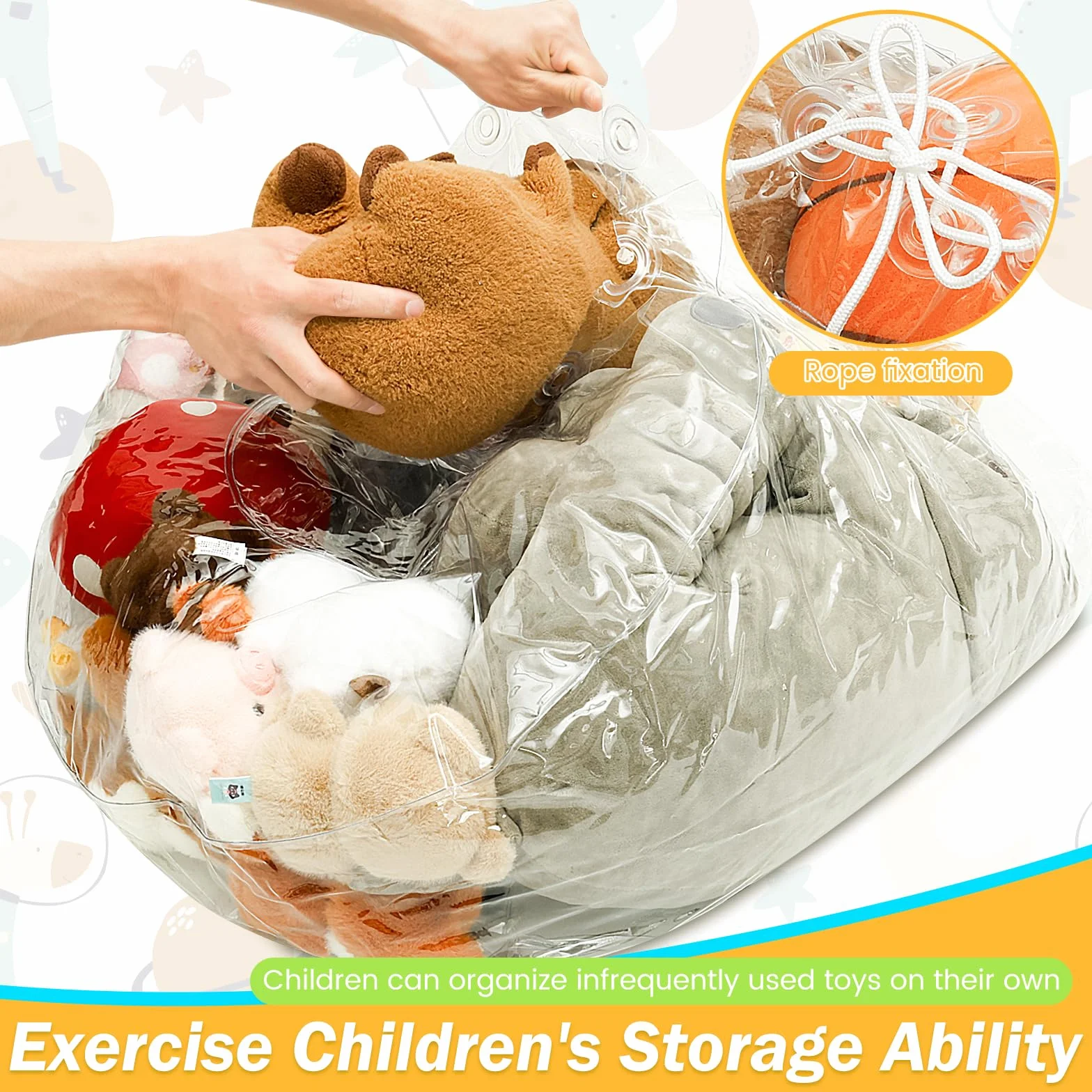 Funda para puf de silla para guardar peluches, tamaño grande, soporte para juguetes de peluche, organizador de habitación infantil y sillón de lectura (solo bolsa)