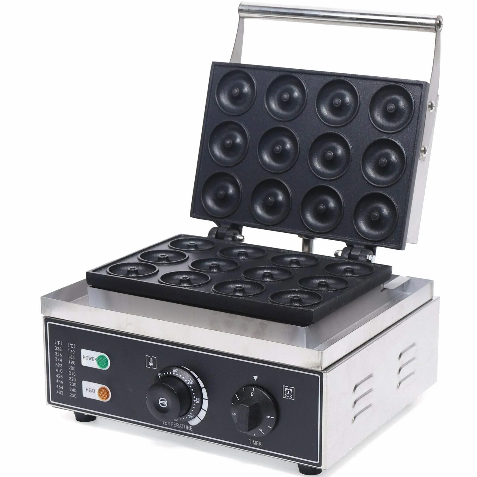 Máquina Eléctrica para Hacer Donuts o Rosquillas Fabricante Eléctrico de Donas con Revestimiento Antiadherente Fabricación Comercial de Rosquillas de 12 Donas de 50mm 220v 1500W