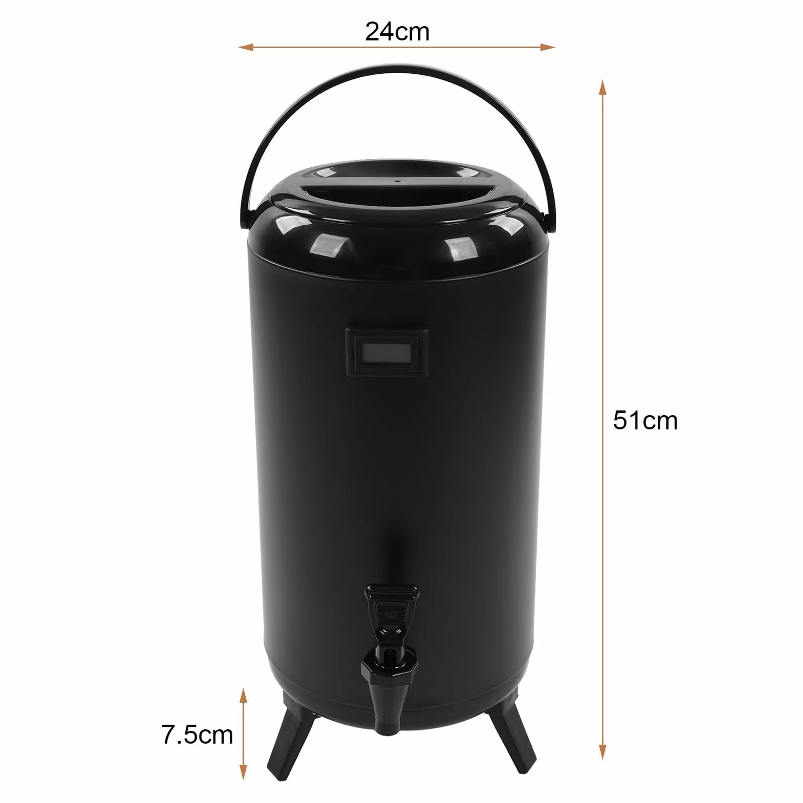 Dispensador de Bebidas Isotérmico de Acero Inoxidable 12 L, Dispensador Térmico Isotérmico con Indicador de Temperatura para café Caliente, té y Otras Bebidas Calientes para