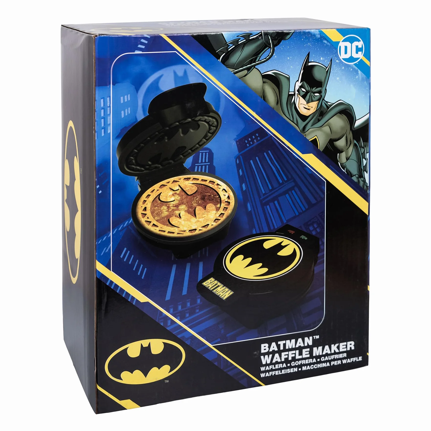 Uncanny Brands - Gofrera Logo Batman - Impresión en el gofre - Enchufe Europeo - Licencia DC Comics - Facil de usar y limpiar - Hogar y cocina - Heroes