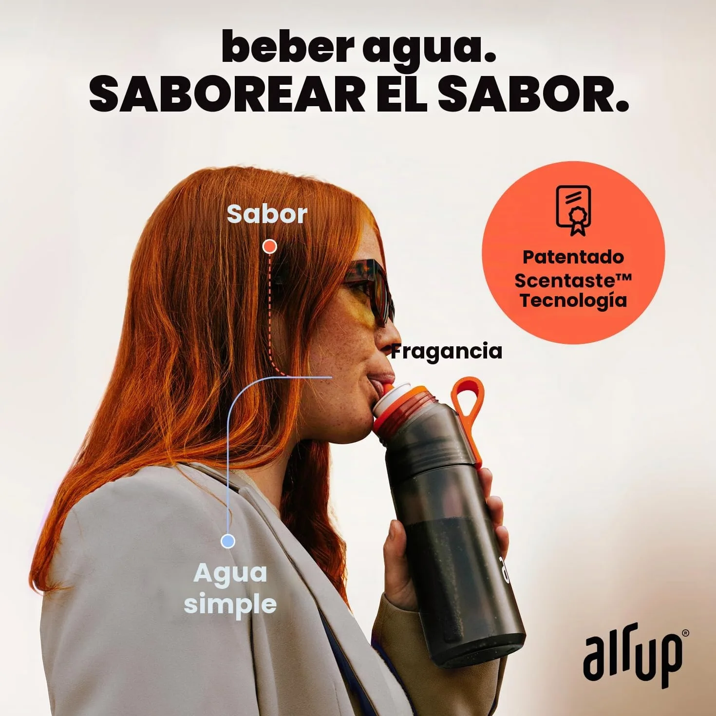 air up® Botella Gen2 Starter Set original, 1 L, gris, sin azúcar, a prueba de fugas, apta para lavavajillas