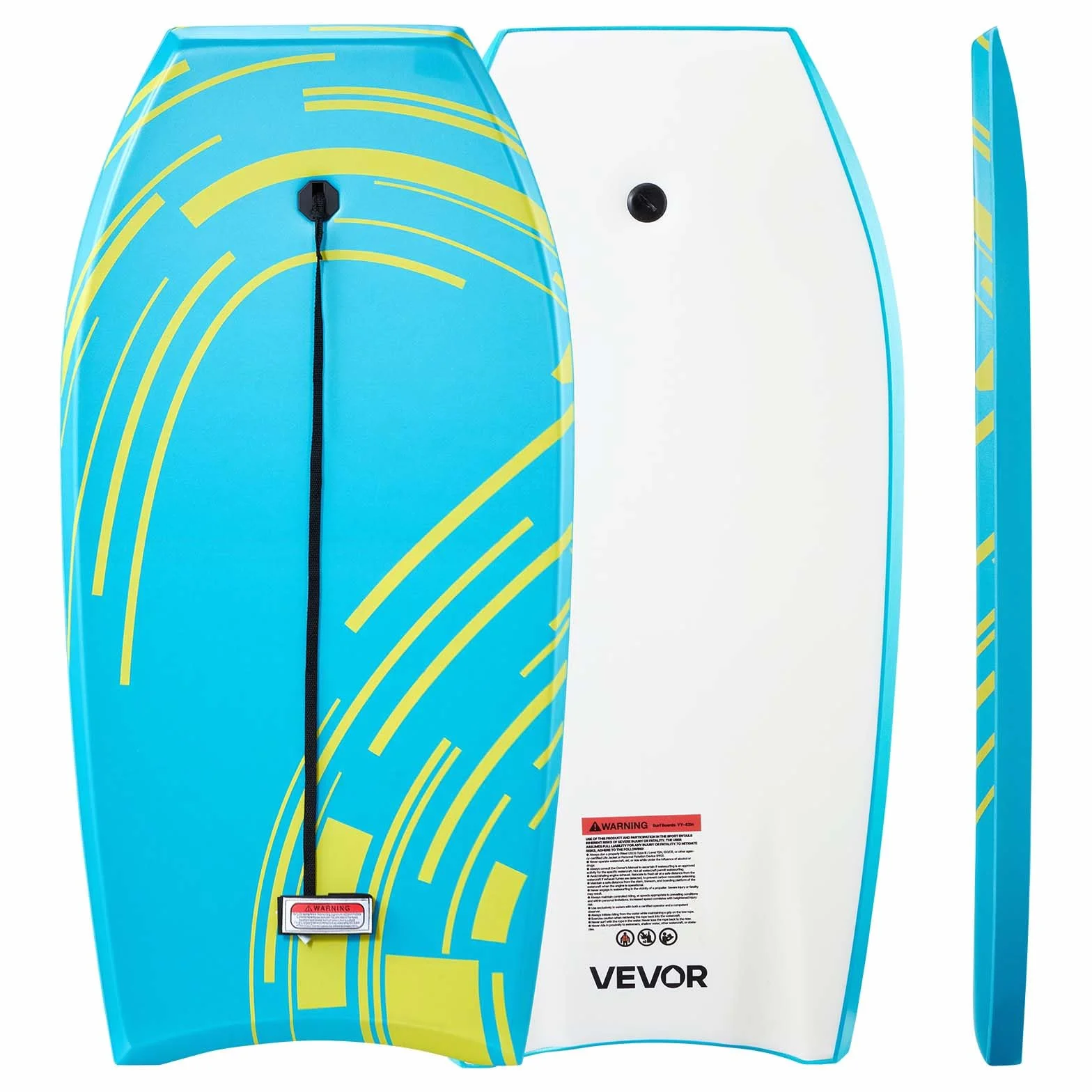 VEVOR Tabla de Bodyboard 105,5 cm EPS Espuma Correa Muñeca 81,7 kg UV Principiantes Jóvenes
