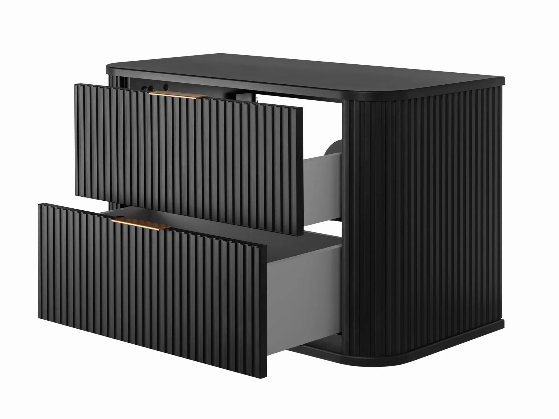 Mueble de baño Negro con Tirador Dorado, 80,4 x 51,7 x 41,5 cm