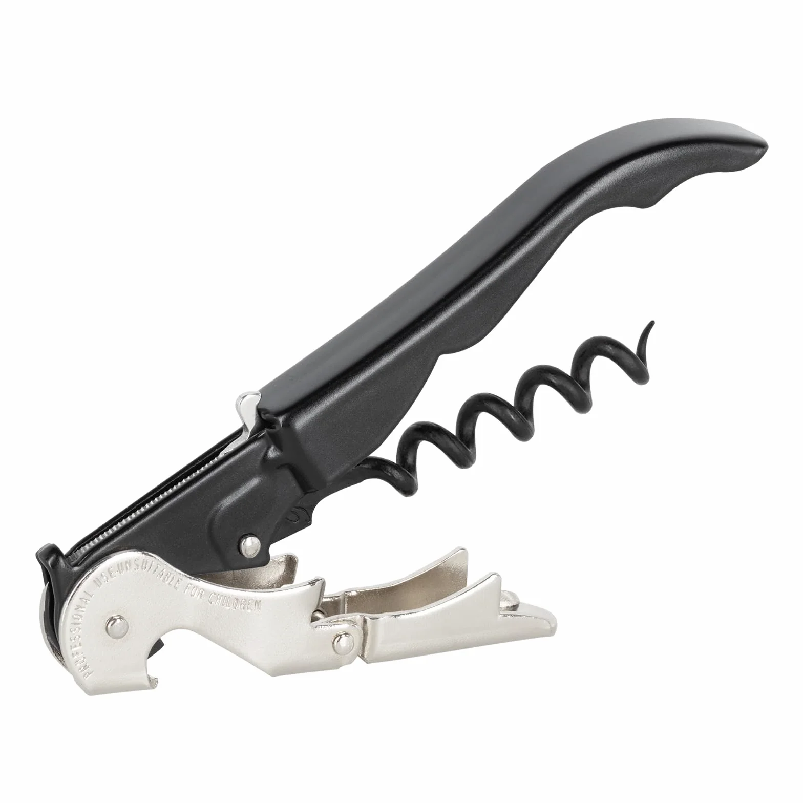 PULLTAP'S GENUINE Slider 900 (Negro) Abridor de Vino, Sacacorchos de camarero profesional. Incluye doble palanca articulada, navaja cortacápsulas y abridor de tapones. Fabricado en España