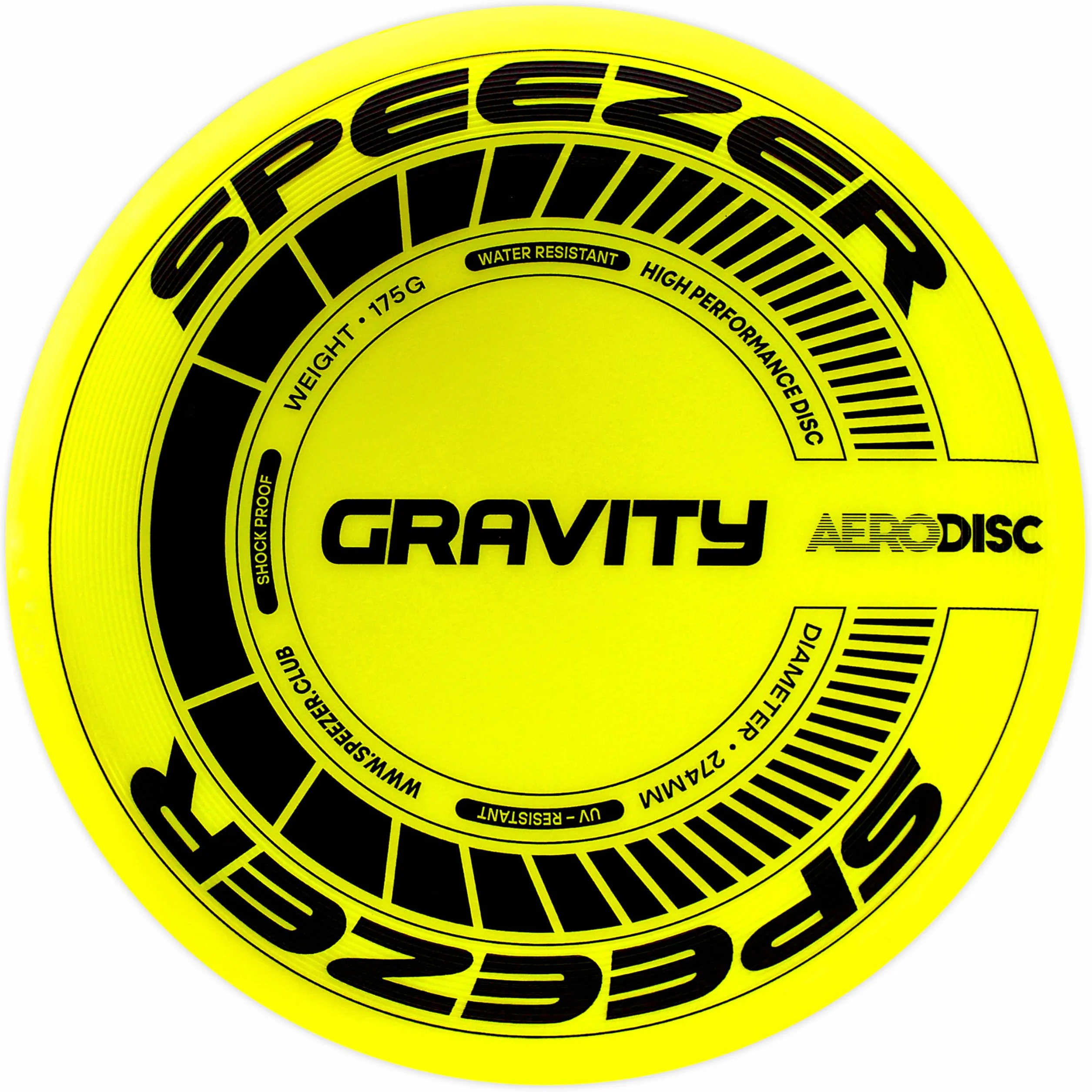 SPEEZER Frisbee Gravity 175 g amarillo neón disco de lanzamiento profesional