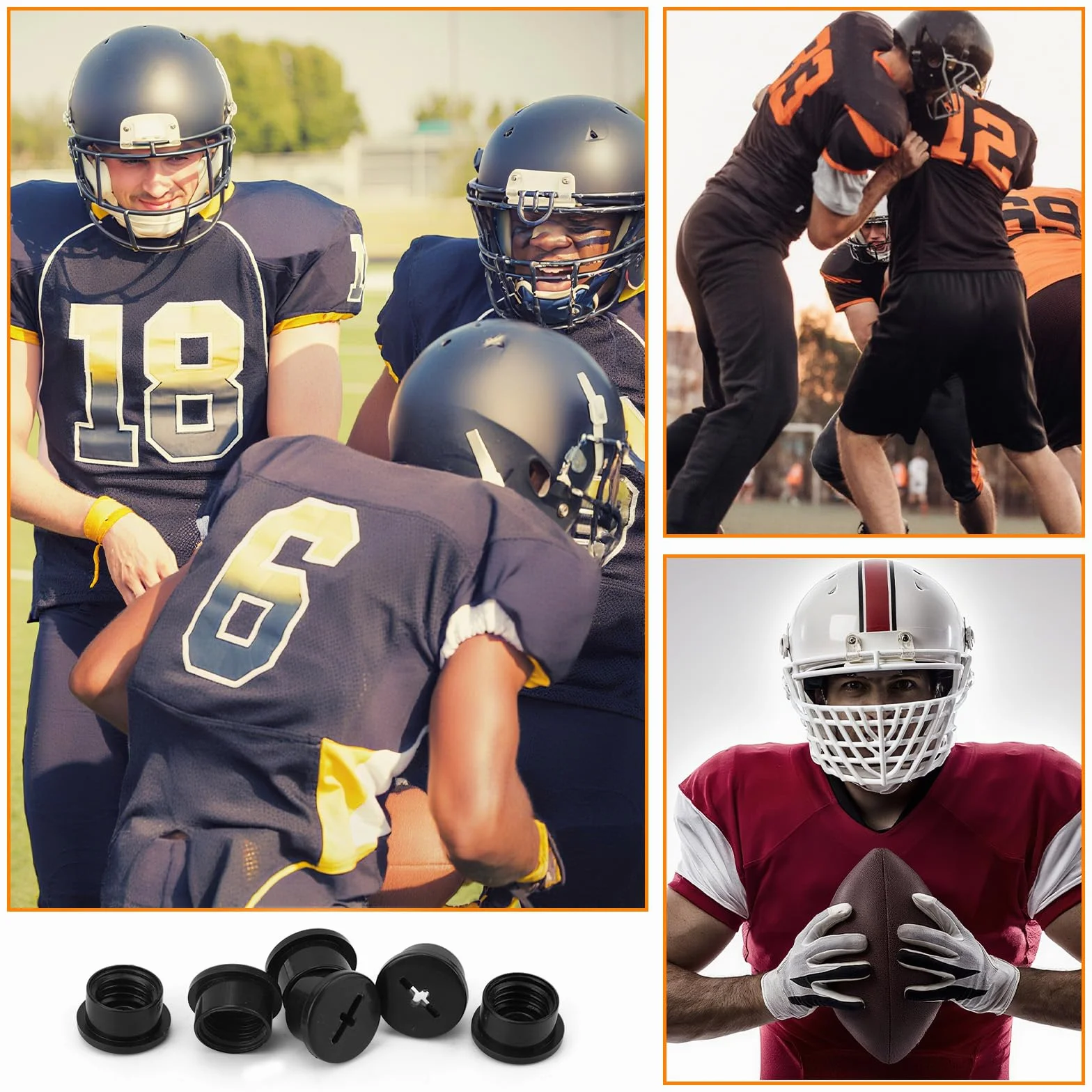 Tornillos Válvula Casco Futbol Americano para Riddell Speedflex Speed Icon, Tapas Válvula Casco Rugby Resistencia Impactos Destornillador Negro