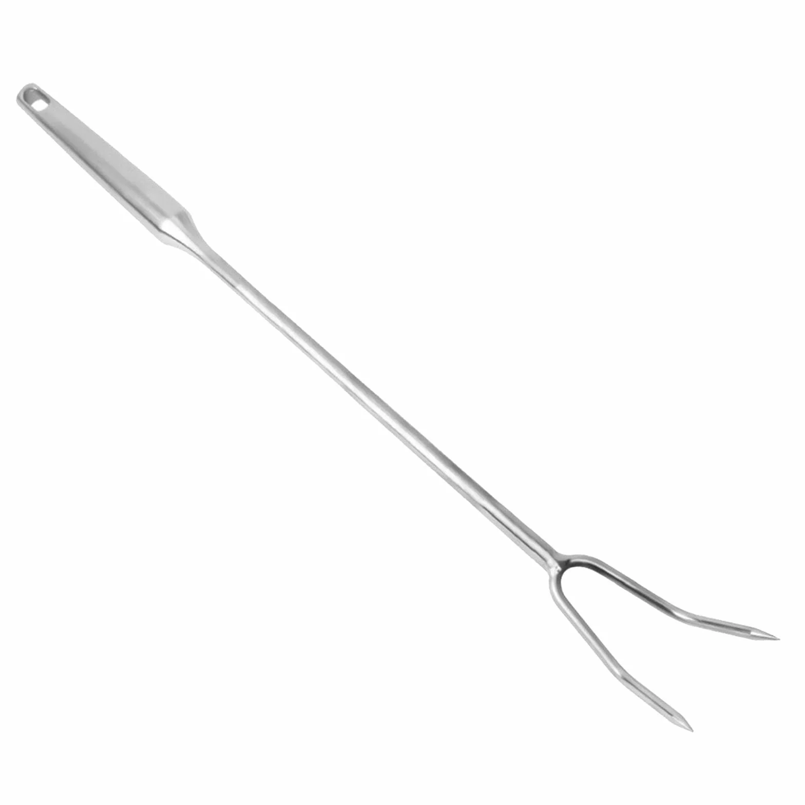 Tenedor para Carne, Herramienta de Acero Inoxidable 304, diseño Funcional de Dos Puntas para cocinar y trinchar, Mango de Acero 50cm