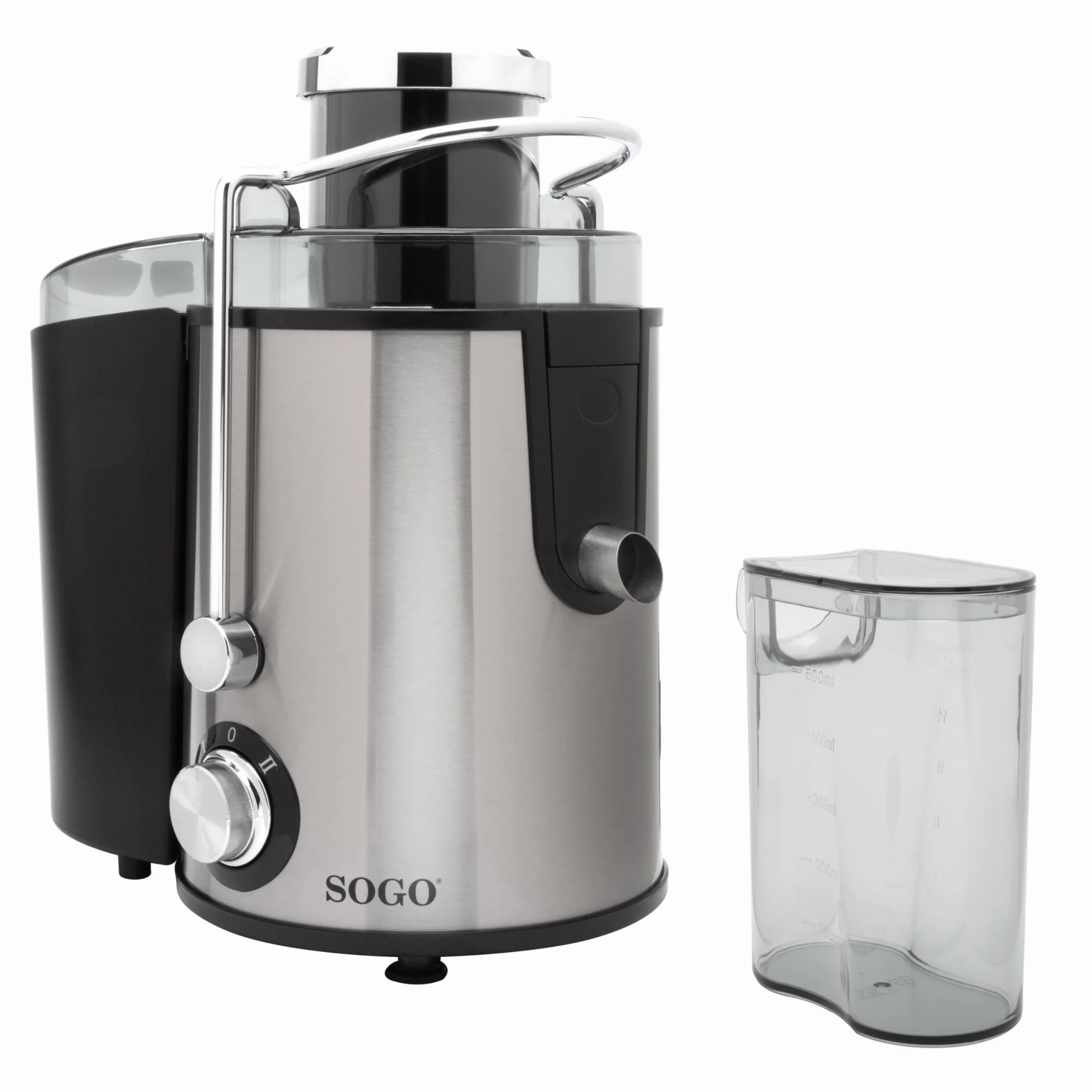 SOGO Licuadora Extractor de Zumos y Verduras 400W Rápida y Eficiente - Licuadora para Frutas y Verduras con Boca de 65 mm y Jarra de 500 ml - Licuadora de Acero Inoxidable Fácil Limpieza