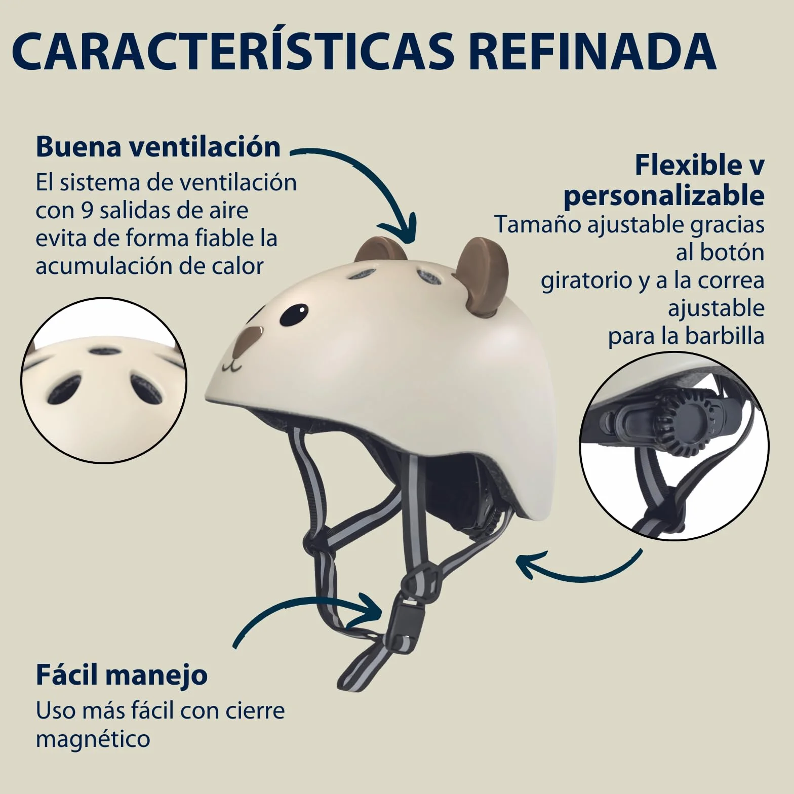 HUDORA Casco Infantil Beary Talla XXS para Bicicletas y Patinetes