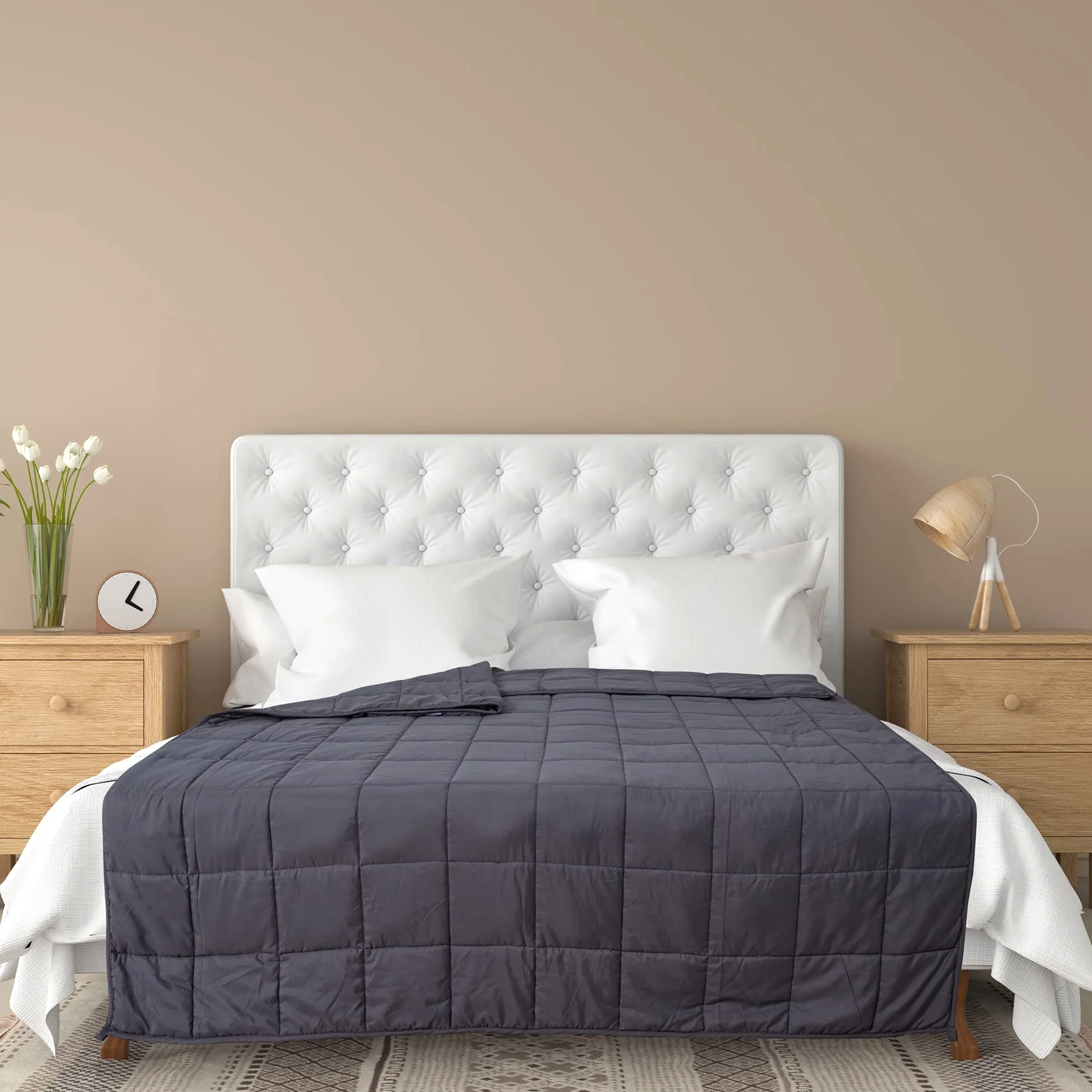 SENSLY - TX9158 - Manta Ponderada 7kg con Micro Bolas de Vidrio - 5 Capas - Mejora el Sueño y Reduce el Estrés - Dimensiones 150 x 200 cm - Gris - Idea de Regalo
