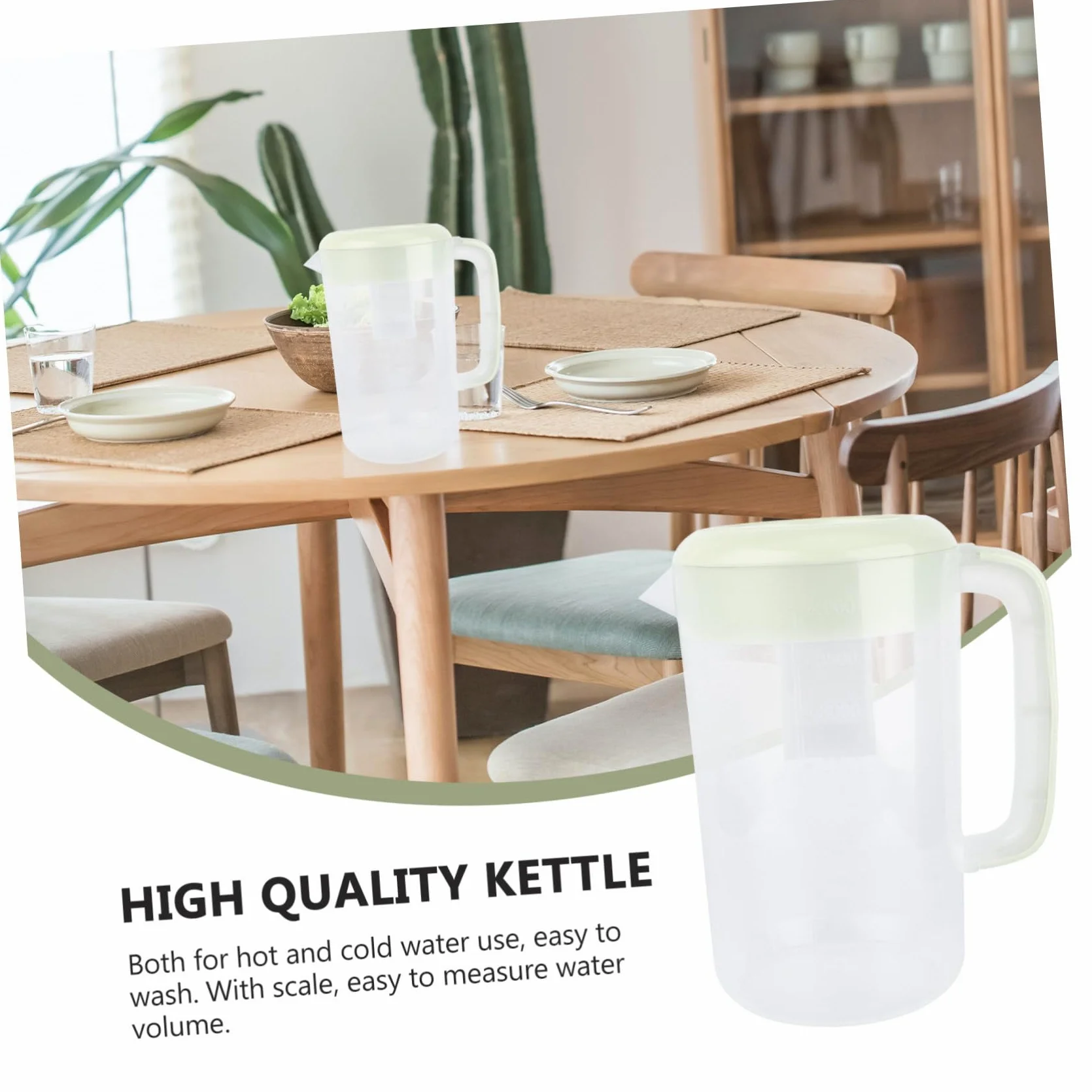 Jarra de Agua Plástica Transparente 4000ml con Mango y Tapa para Bebidas Frías en Casa