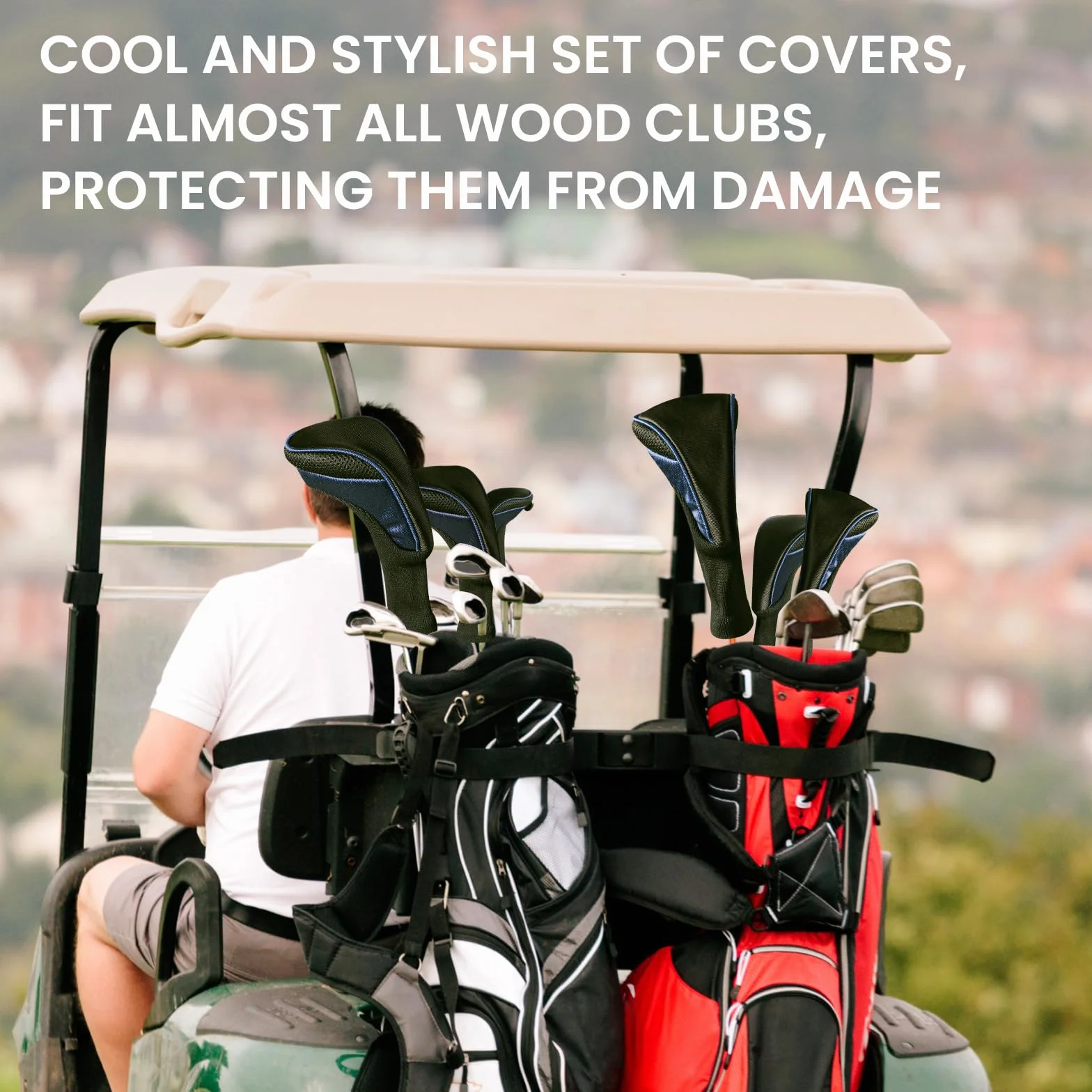 FINGER TEN Fundas para cabeza de palo de golf para maderas, Fairway, híbrida, cubierta larga, con etiqueta intercambiable