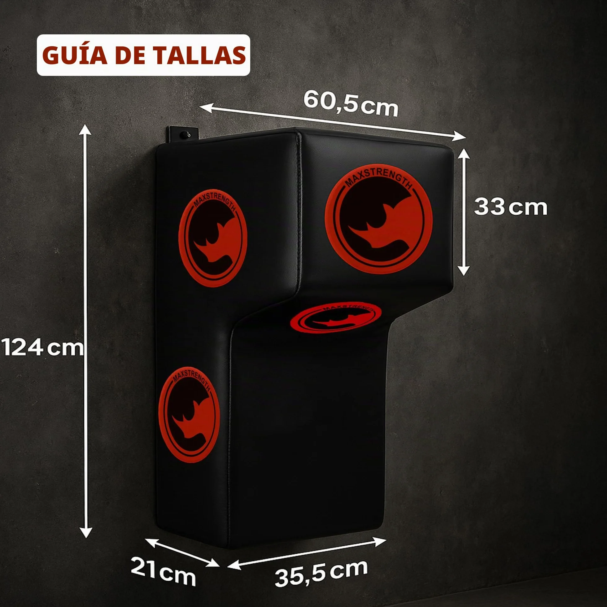 MAXSTRENGTH Saco de boxeo montado en la pared para entrenamiento, equipo de artes marciales