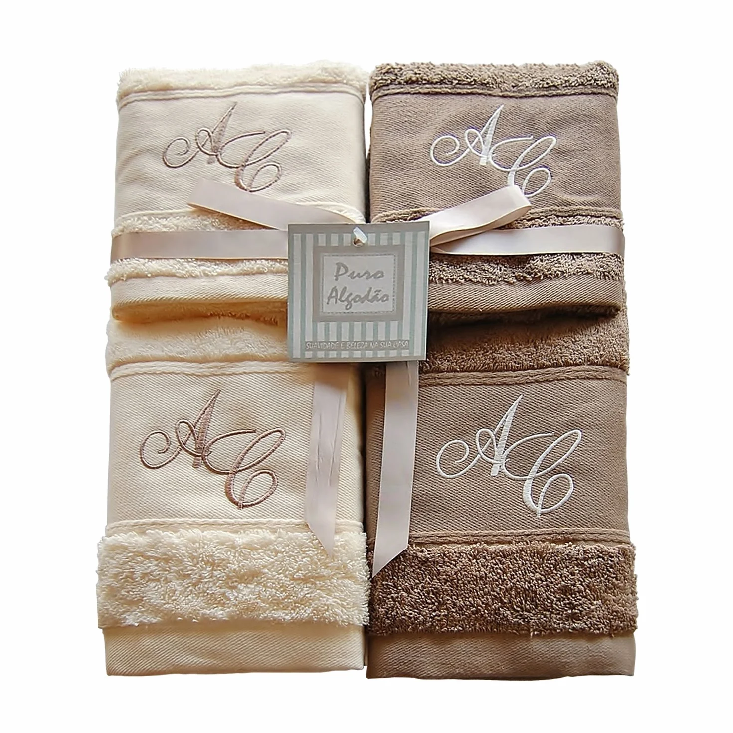 BGEUROPE Toallas de Baño Personalizadas - 3 Piezas - Ref Chenille - Gris - Monograma
