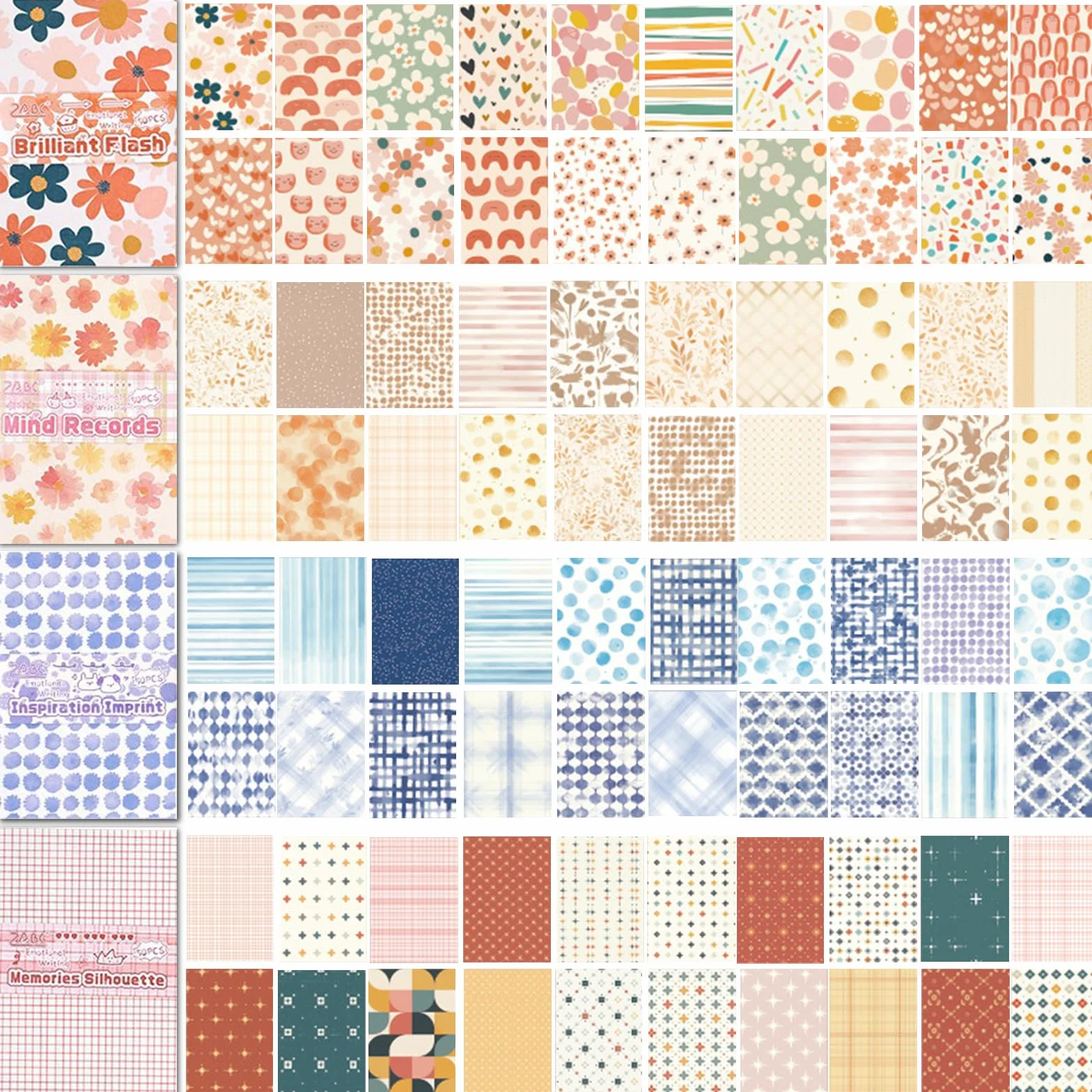 200 Hojas Retro Papel Scrapbooking, 5.6 x 8.3cm Scrapbooking Materiales, Papel Decoupage, Diverso Scrapbook Paper de Fondo Diy para Diarios Creativos, Proyectos de Manualidades, Tarjetas
