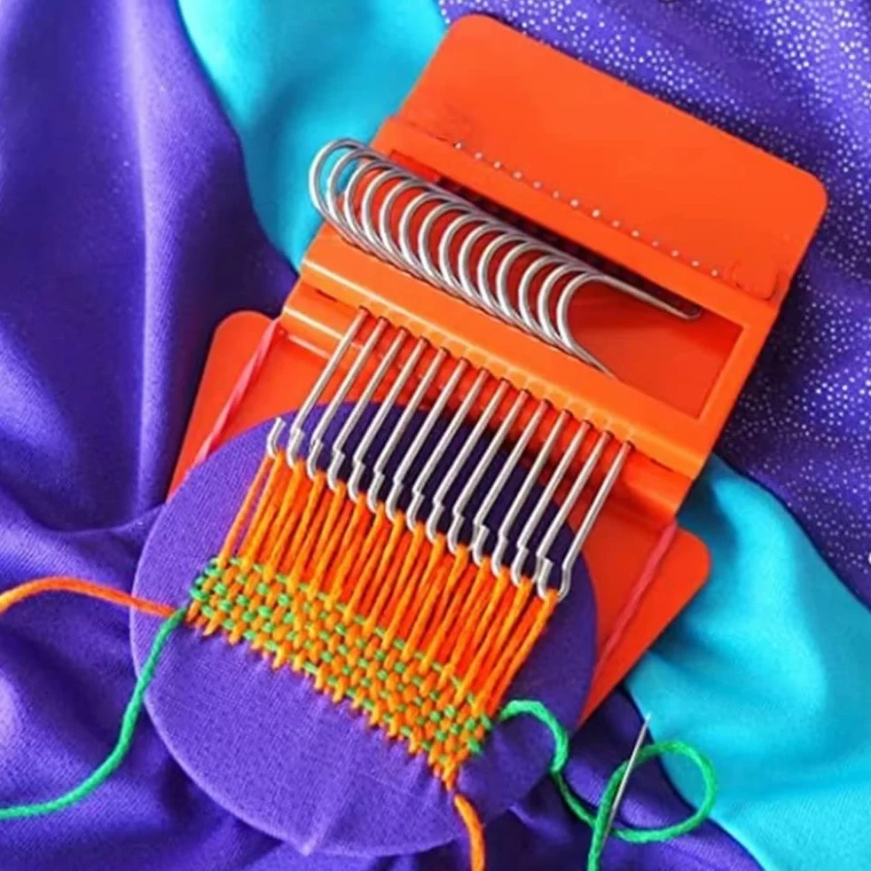 Mini Herramienta de Tejido Tipo Speedweve de Telar de Zurcir, Kit de Telar Pequeño para Principiantes, Reparación Rápida de Jeans, Reparación de Agujeros, Artes de Tejido DIY