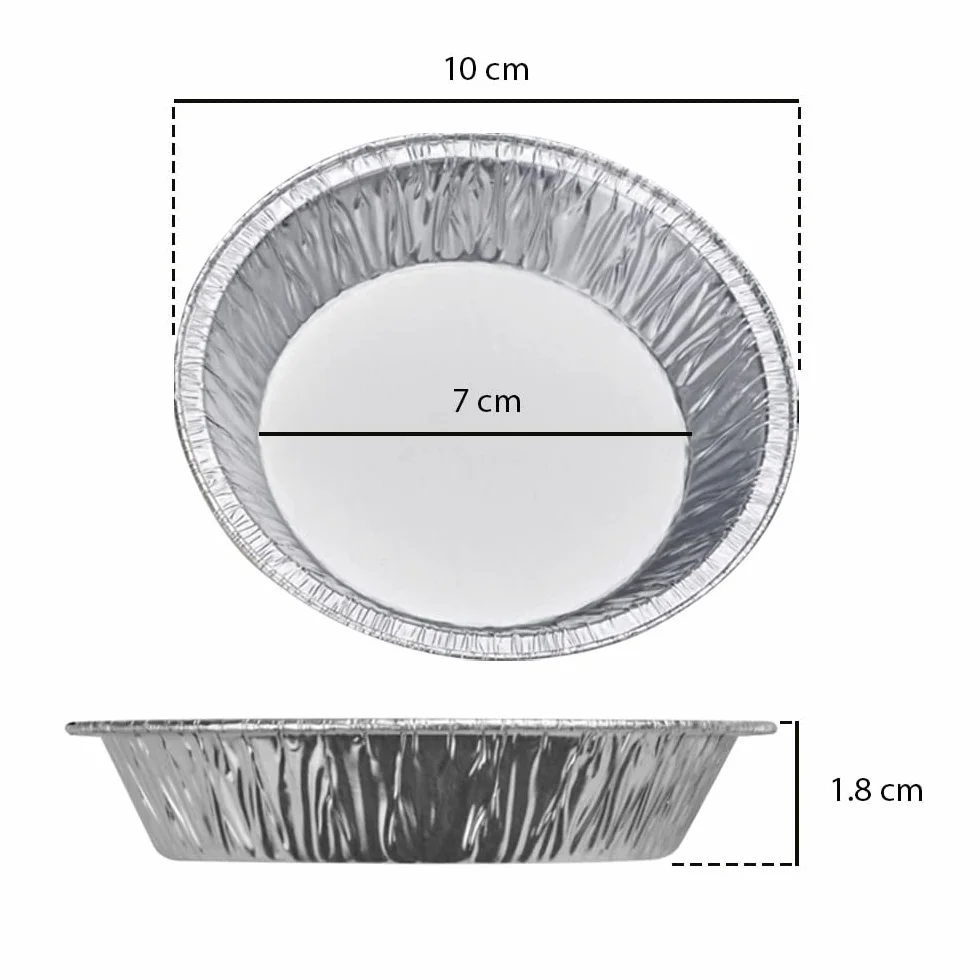 Lote de 100 moldes para tartaletas de aluminio, 80 ml, molde para tartas, franjas, tartas individuales