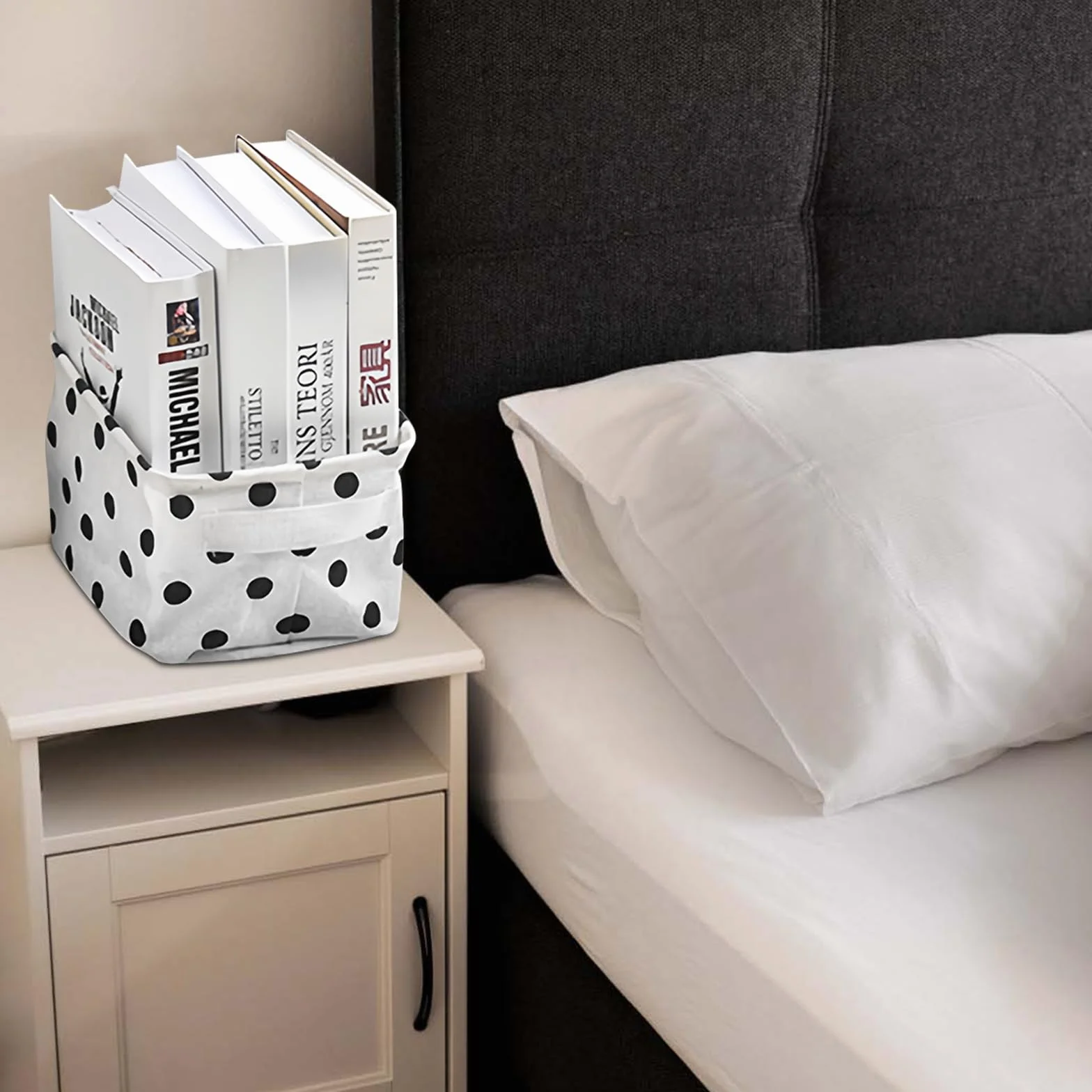 Cestas de Almacenamiento de Tela, Juego de 4 Caja de Almacenaje, Pequeñas Cestas Cuadradas Plegables de Lona para Almacenamiento, Cestos de Baño y Organización del Hogar, 20x16x14 cm